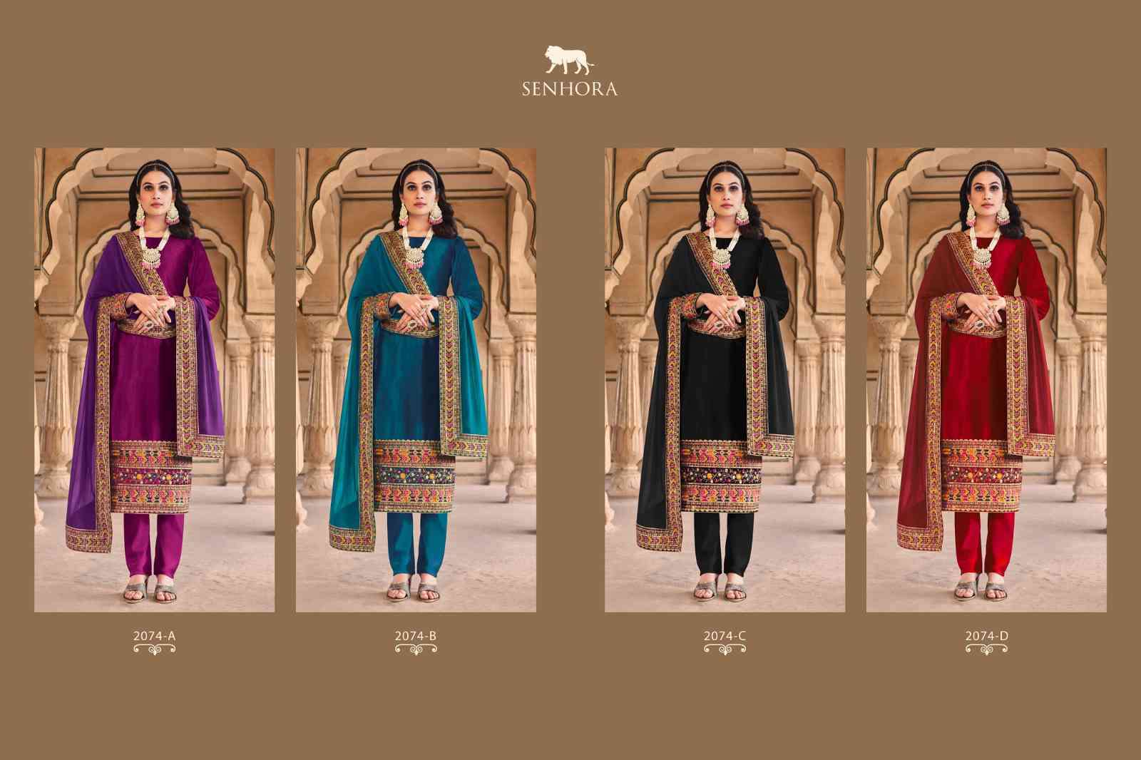 Senhora Aadhya 2074 Colors Designer Velvet Wedding Collection Suit Exporter view 14