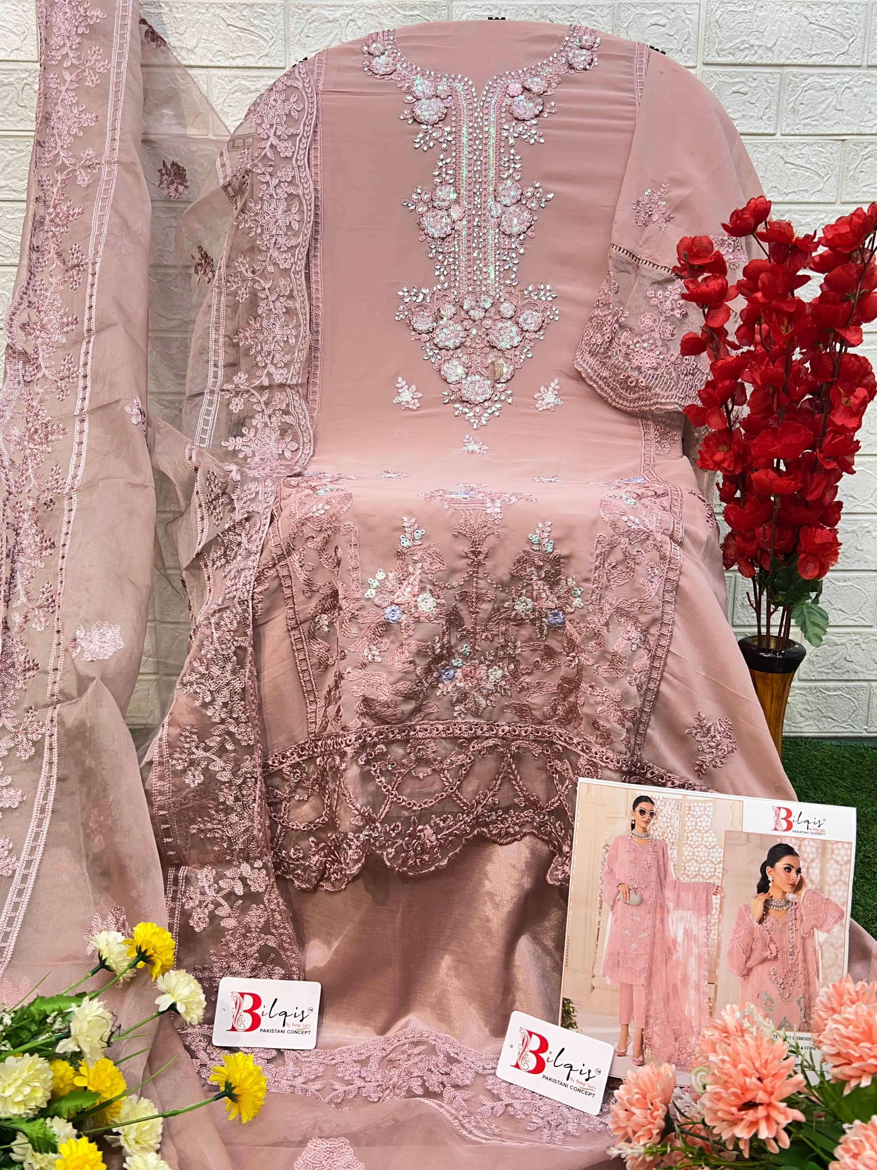 Bilqis B 25 Colors Festive Wear Style Designer Embroidered Salwar Suit Wholesalers view 8