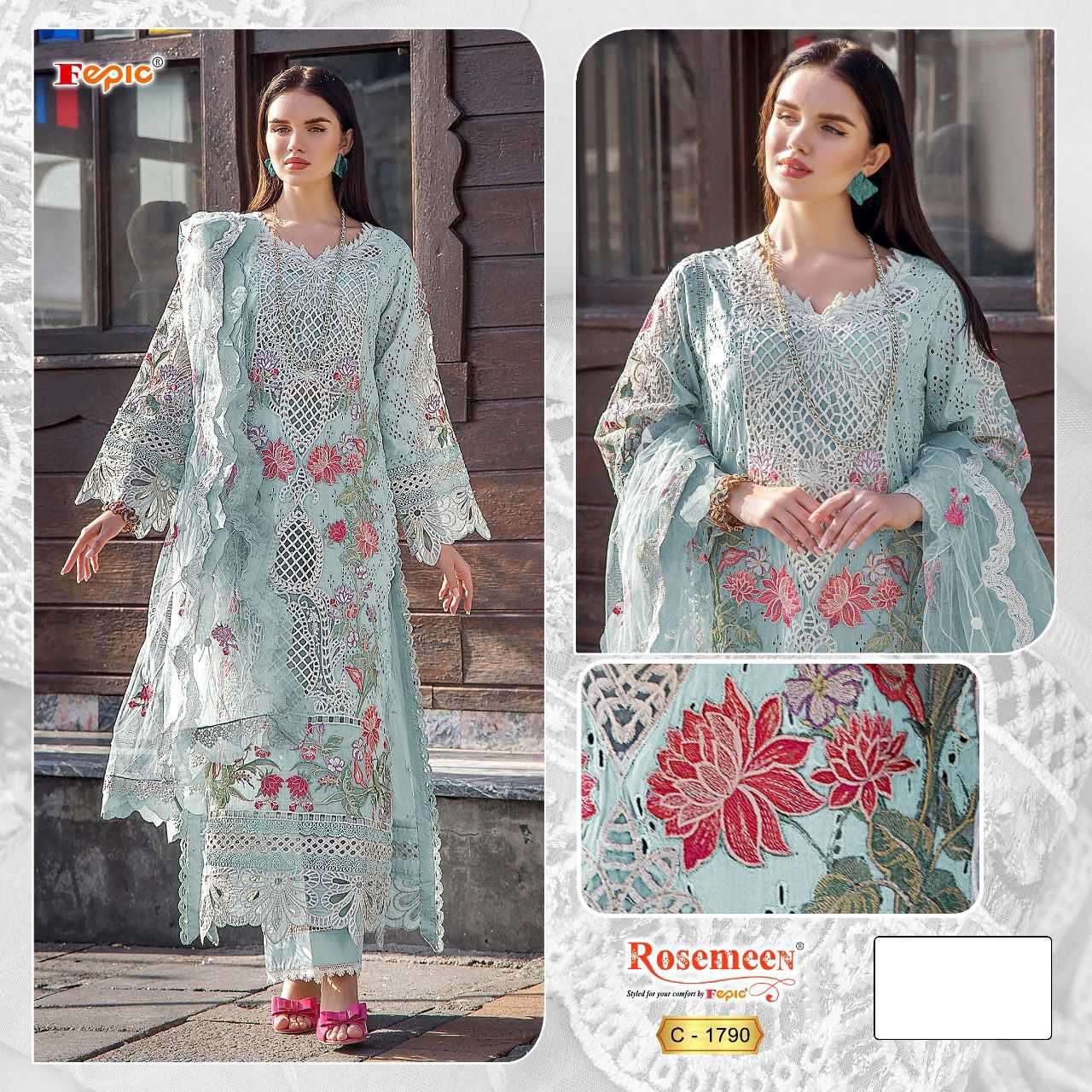 Fepic C 1790 Colors Designer Work Cotton Pakistani Suit New Designs view 3