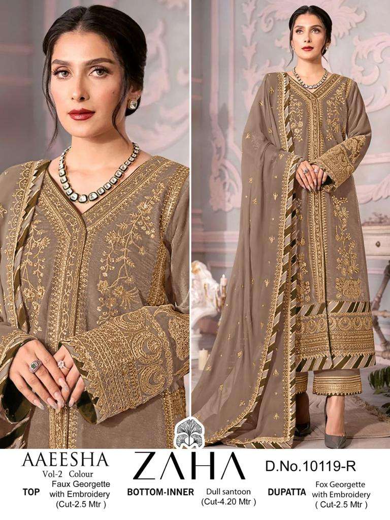Zaha Aaeesha Vol 2 10119 Colors Pakistani Festive Wear Style Salwar Suit Wholesalers view 4