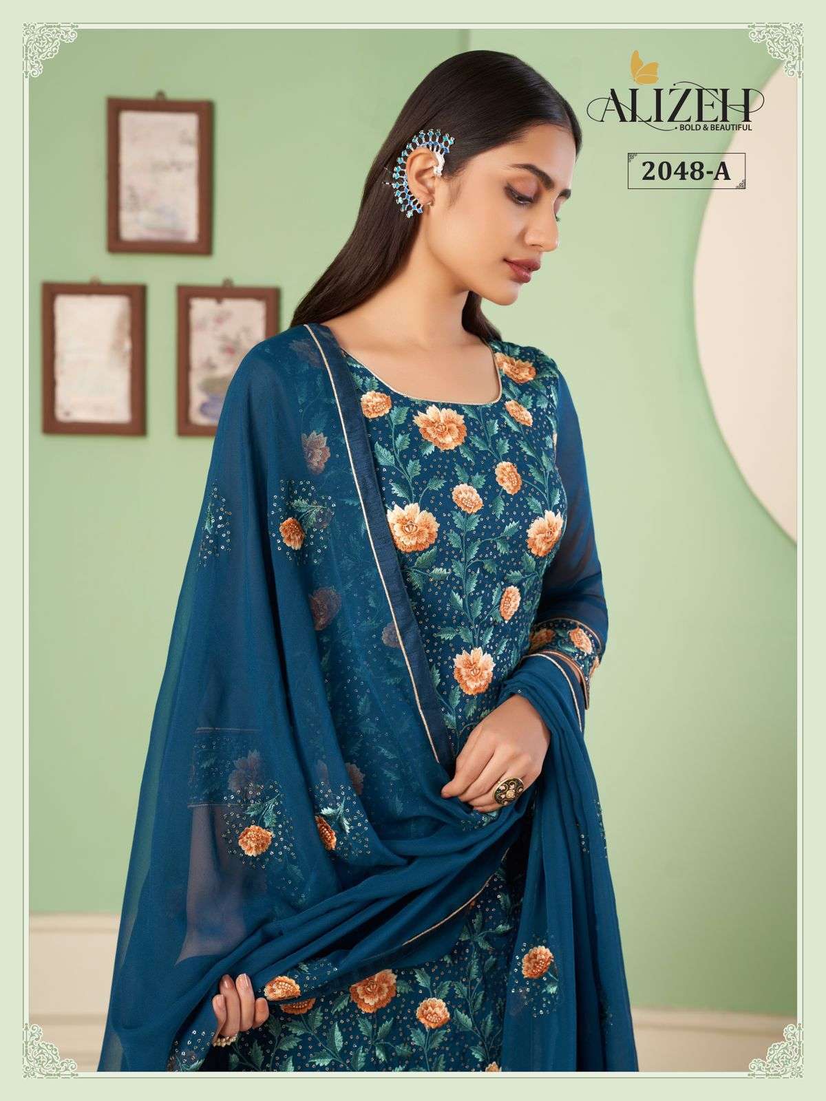Alizeh Zaida Vol 10 Party Wear Sharara Salwar Kameez New Collection view 3