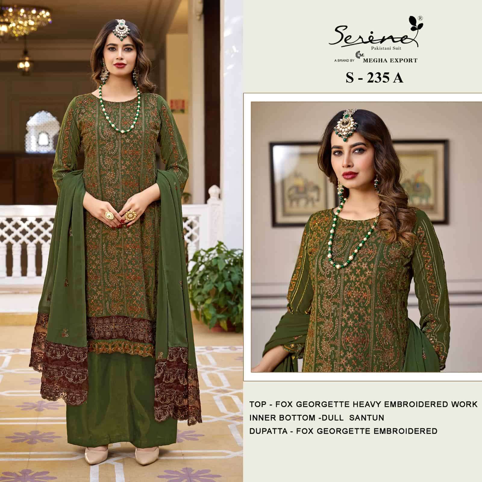 Serine S 235 A Pakistani Style Designer Georgette Suit Ensemble