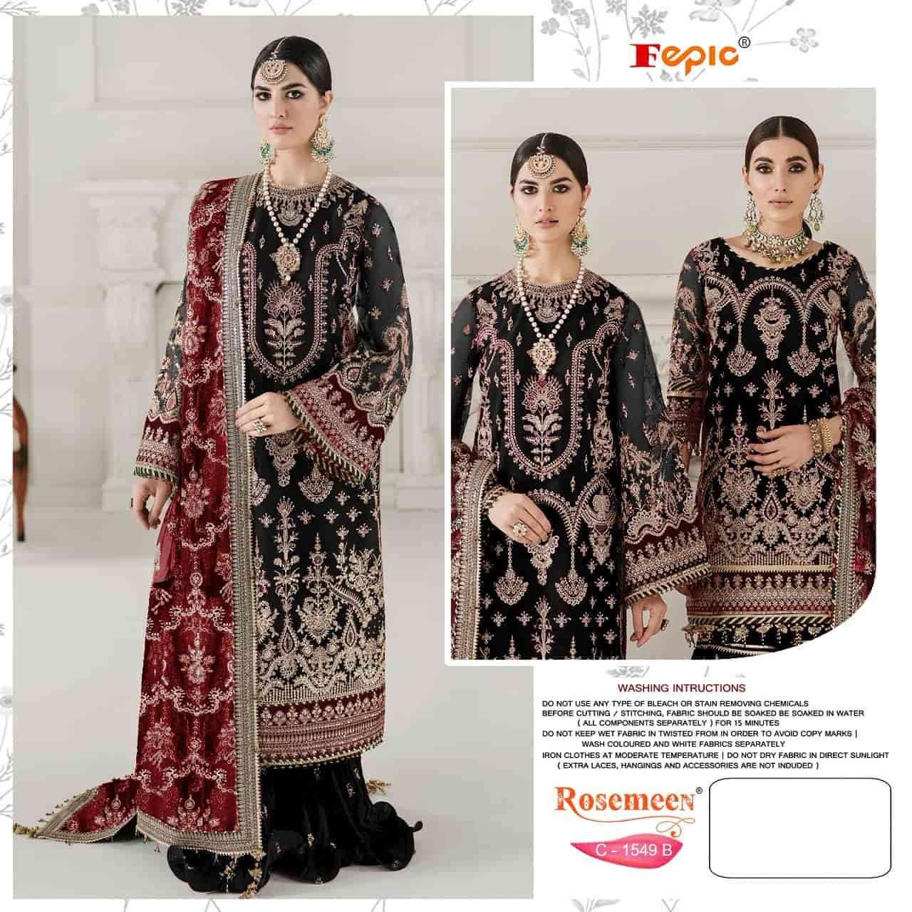 Fepic C 1549 Colors Pakistani Latest Heavy Designer Style Party Wear Suit Exporter view 2