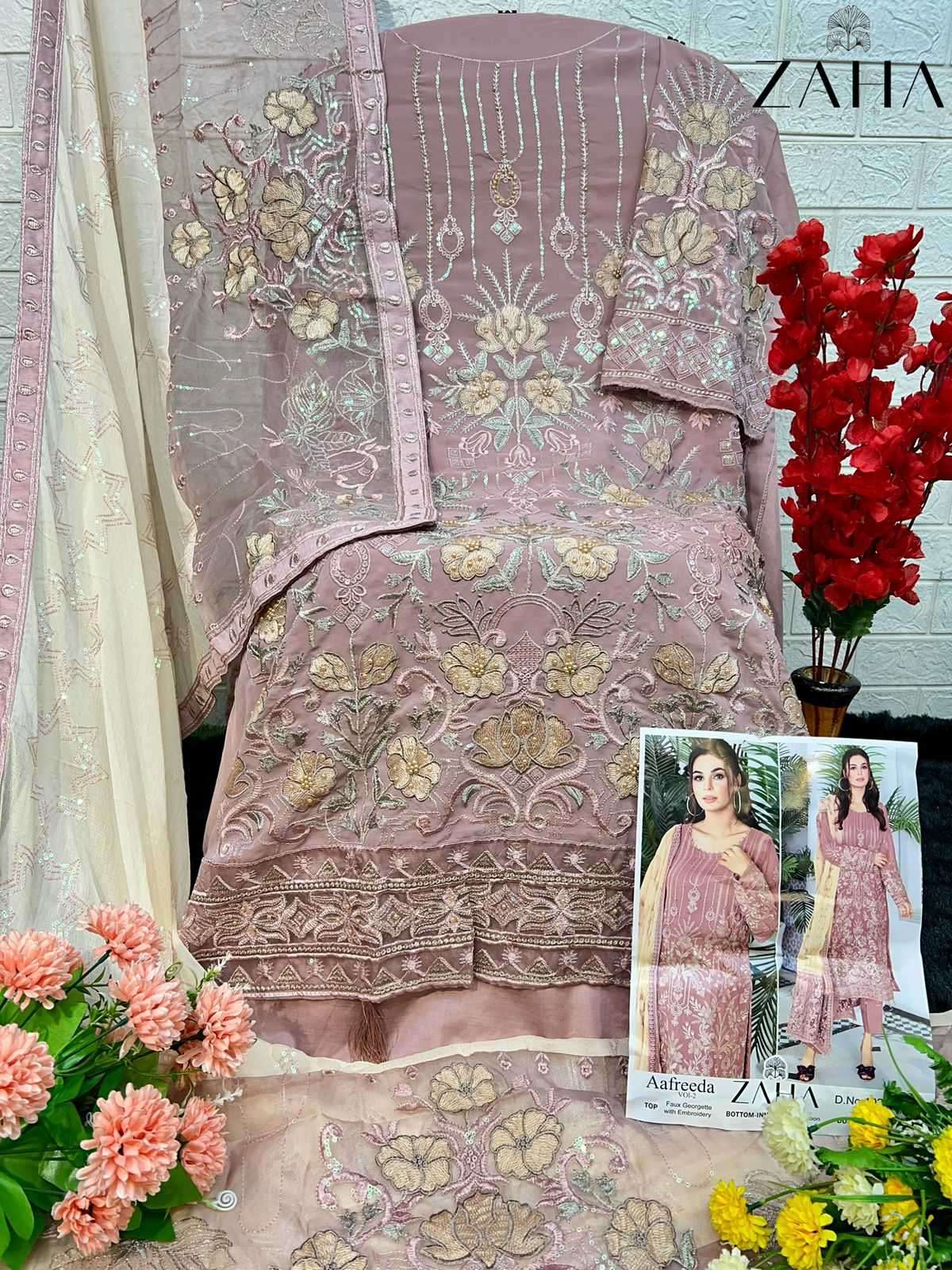 Zaha Aafreeda Vol 2 Unstitch Pakistani Dress Catalog Exporters view 7