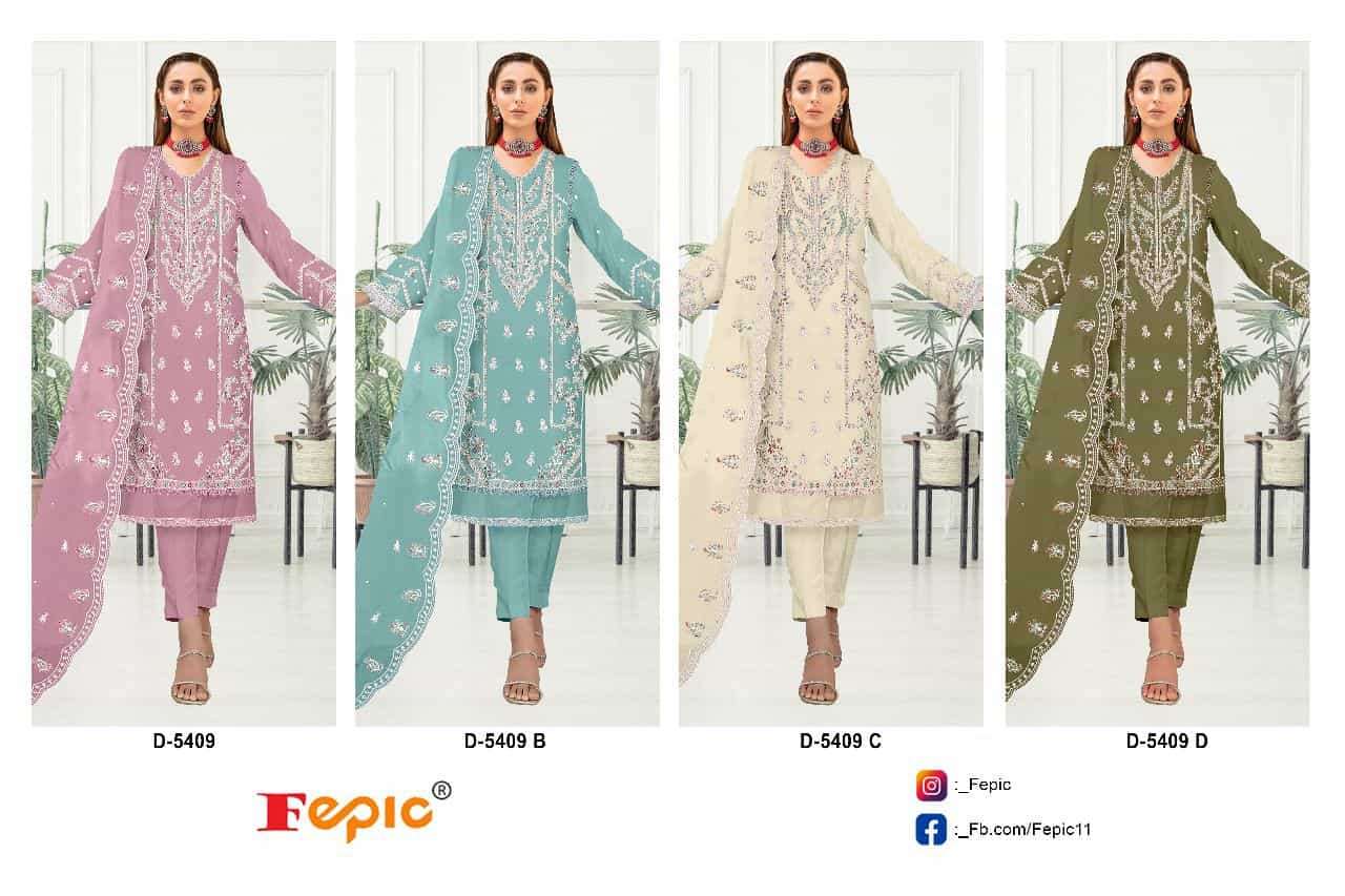 Fepic D 5409 Colors Pakistani Designer Style Festive Wear Salwar Suit Online view 5