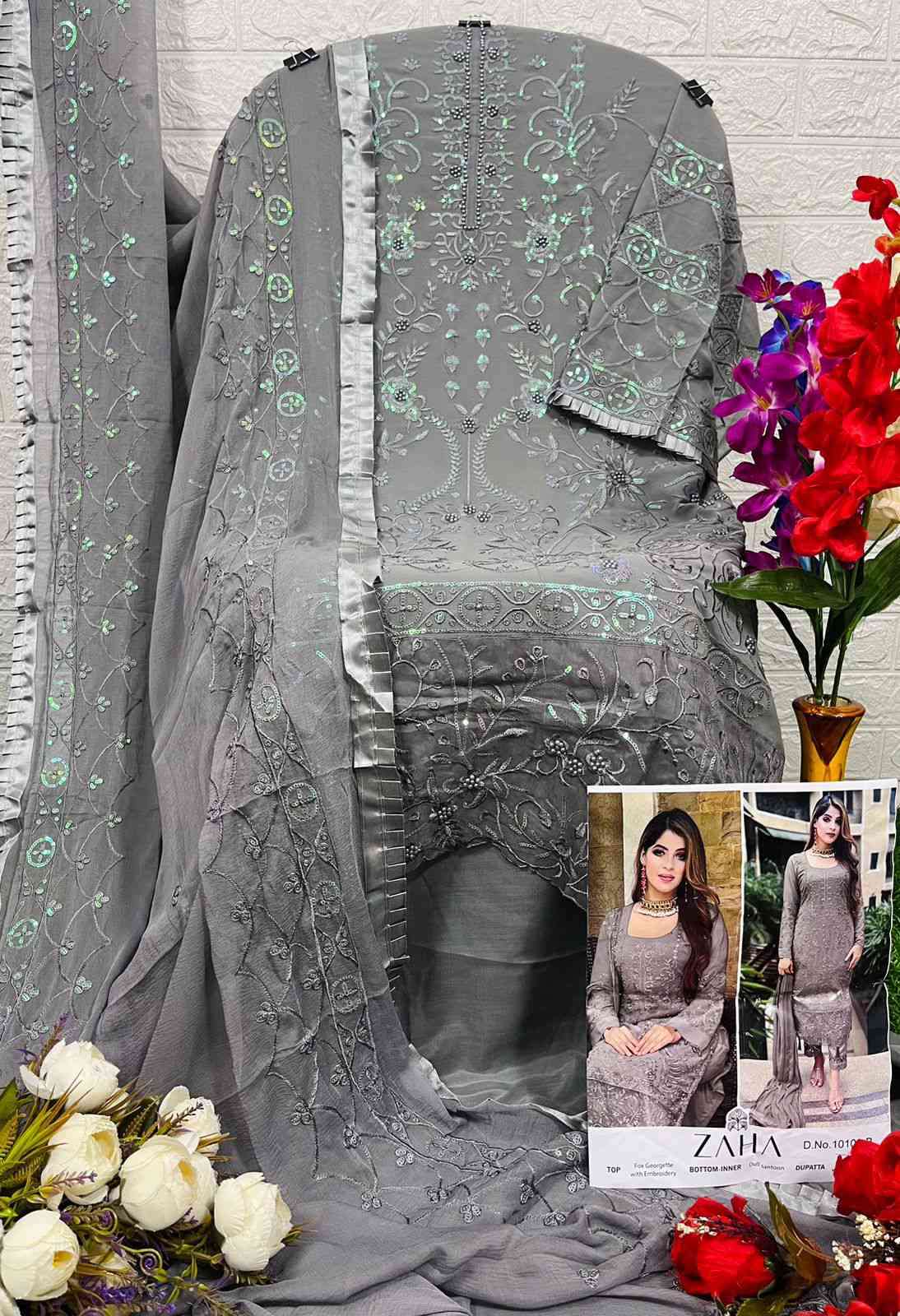 Zaha Saadia Vol 1 Heavy Work Pakistani Salwar Suit view 10
