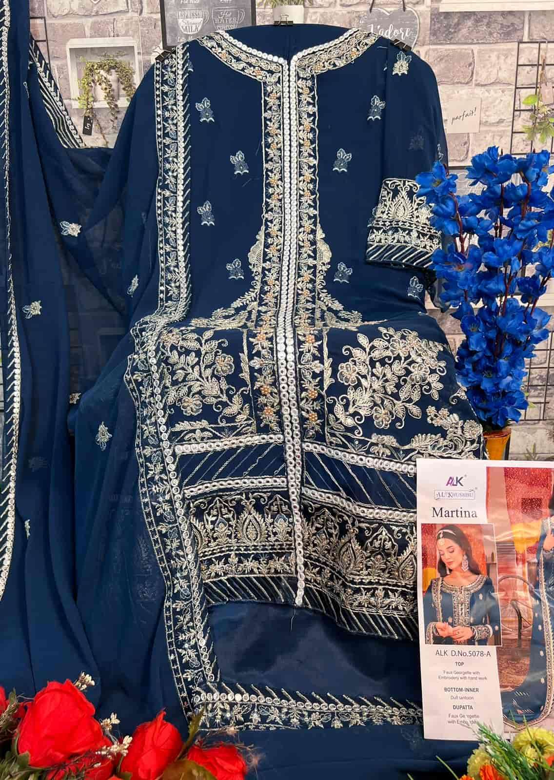 Al Khushbu 5078 A Pakistani Designer Georgette Salwar Suit Exporter view 2