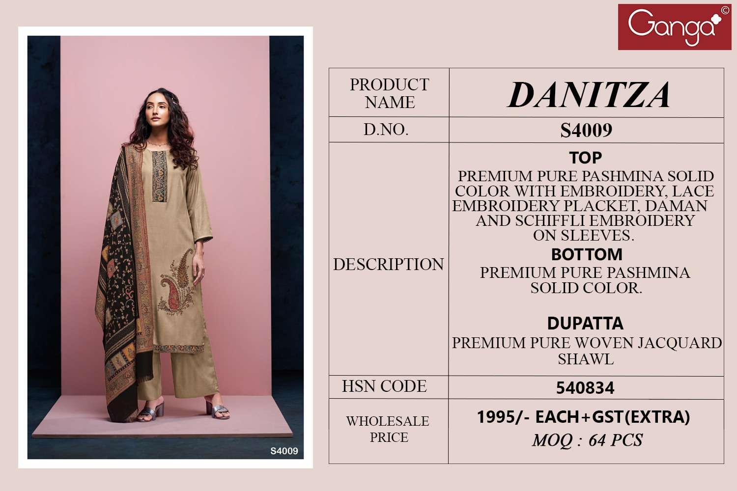 Ganga Fashion Danitza 4009 Winter Collection Ladies Suit New Collection view 3