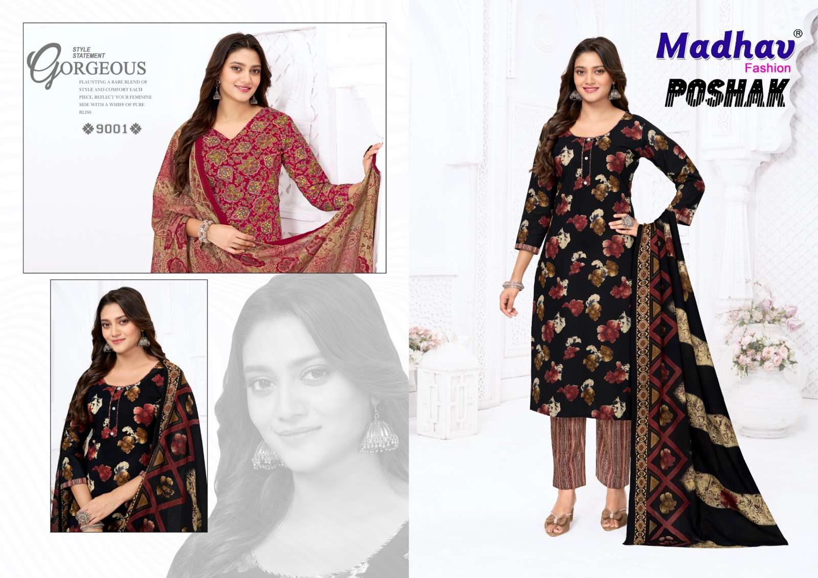 Madhav Fashion Poshak Vol 9 Unstitch Cotton Ladies Suit view 7