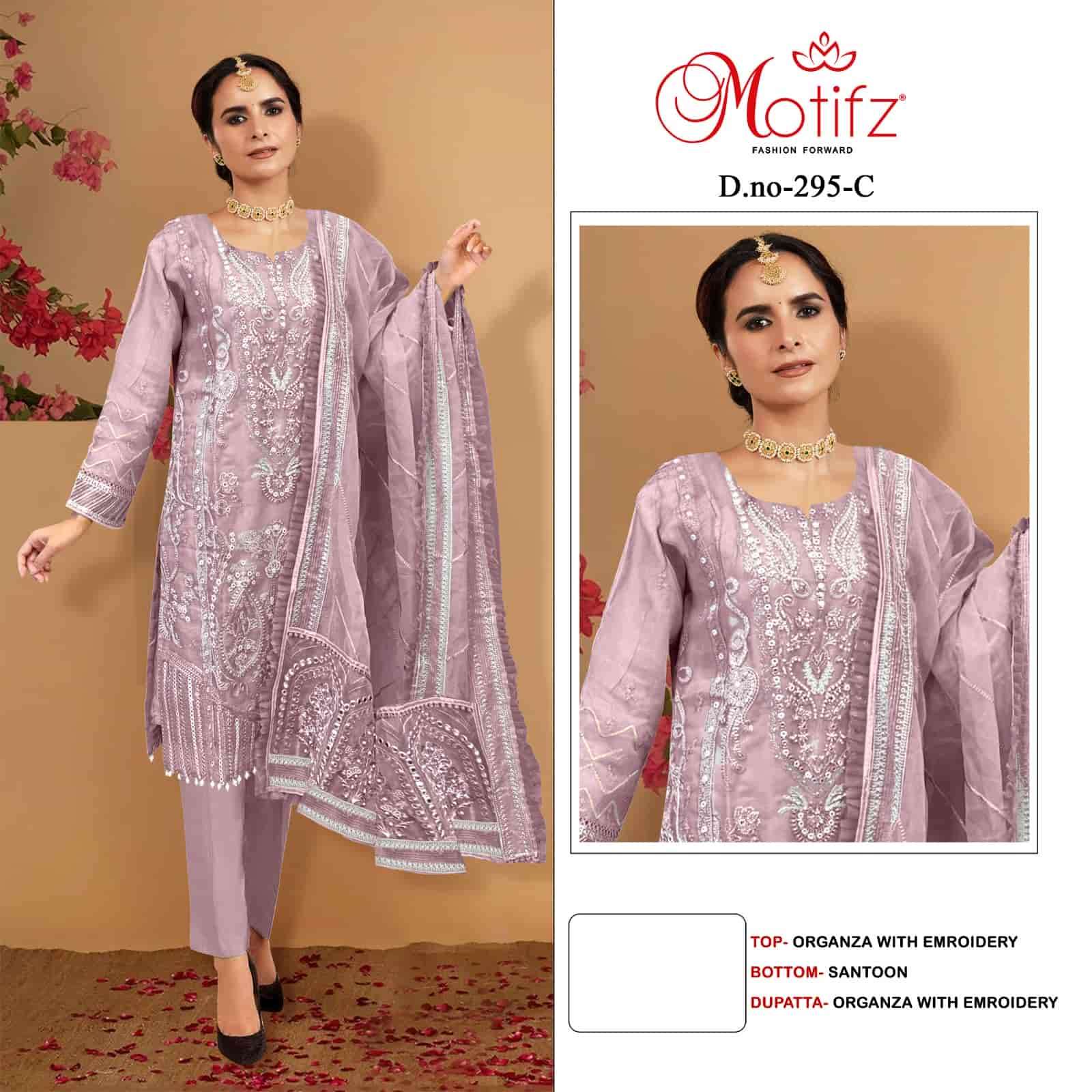 Motifz 295 Colors Pakistani Festive Wear Style Organza Suit Wholesalers view 3