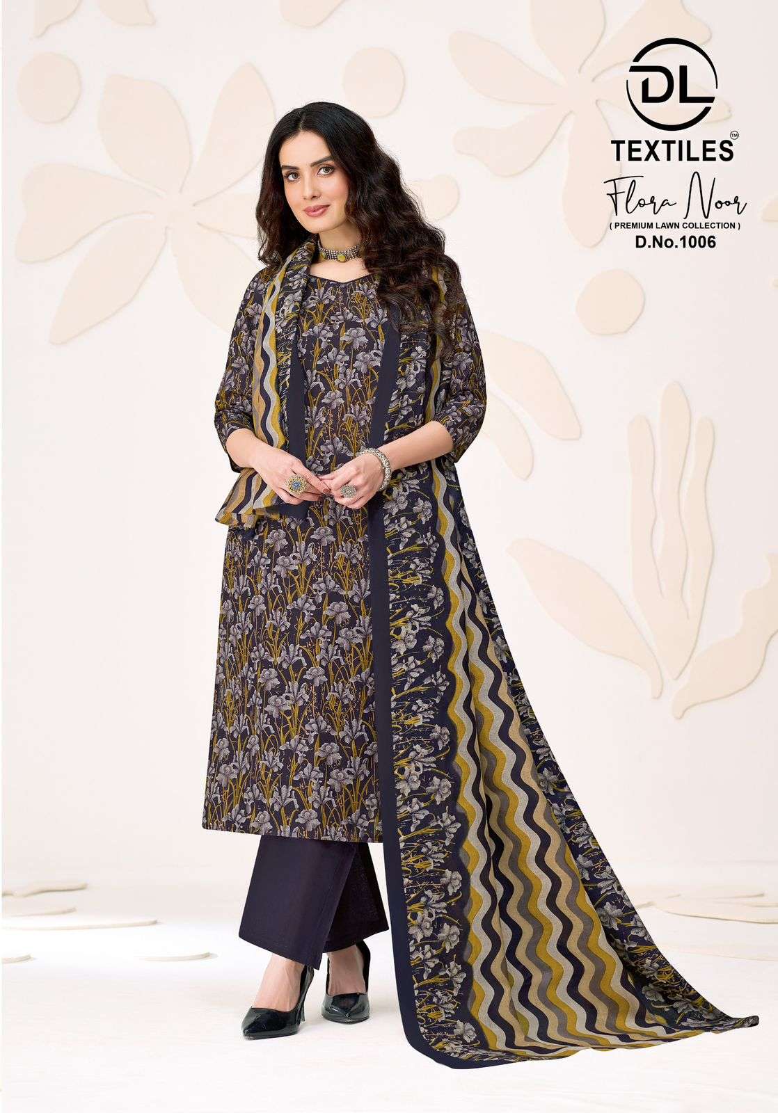 Flora Noor Premium Lawn Cotton Unstitched Suit view 8