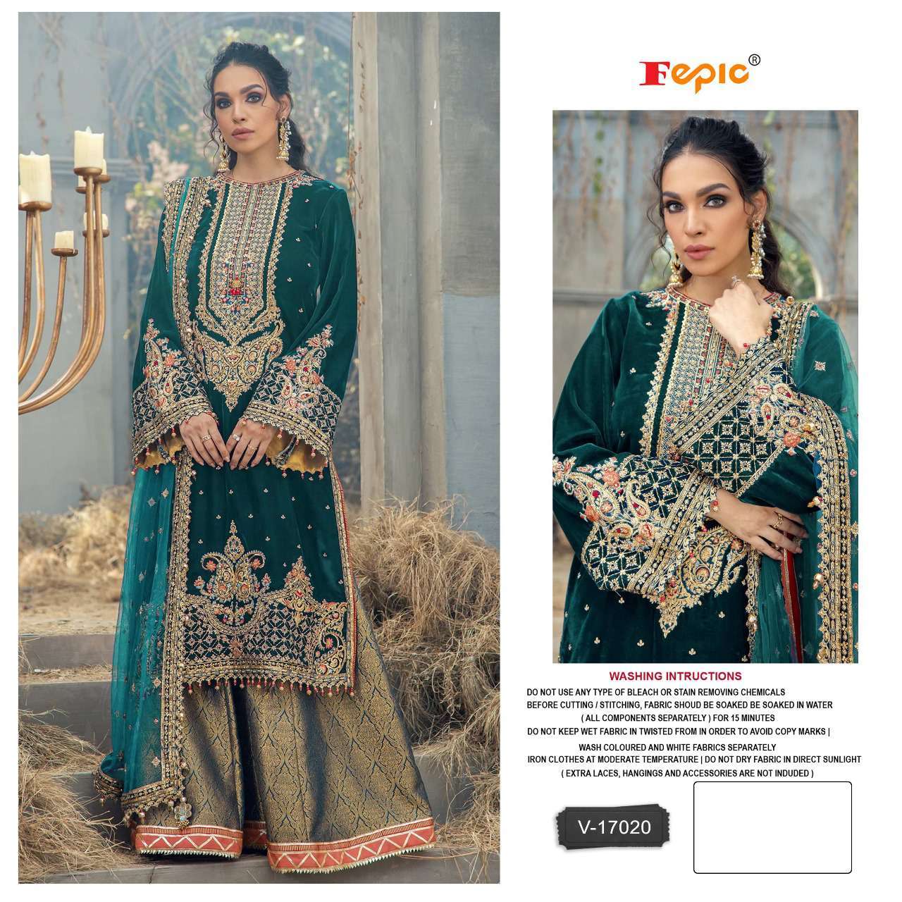 Fepic V 17020 Colors Partywear Style Velvet Suit Catalog Exporter view 5