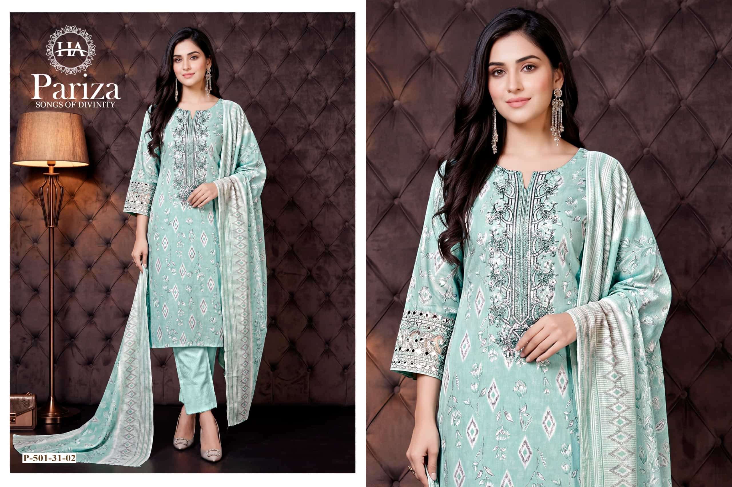 Harshit Pariza Unstitch Cotton Ladies Dess view 3