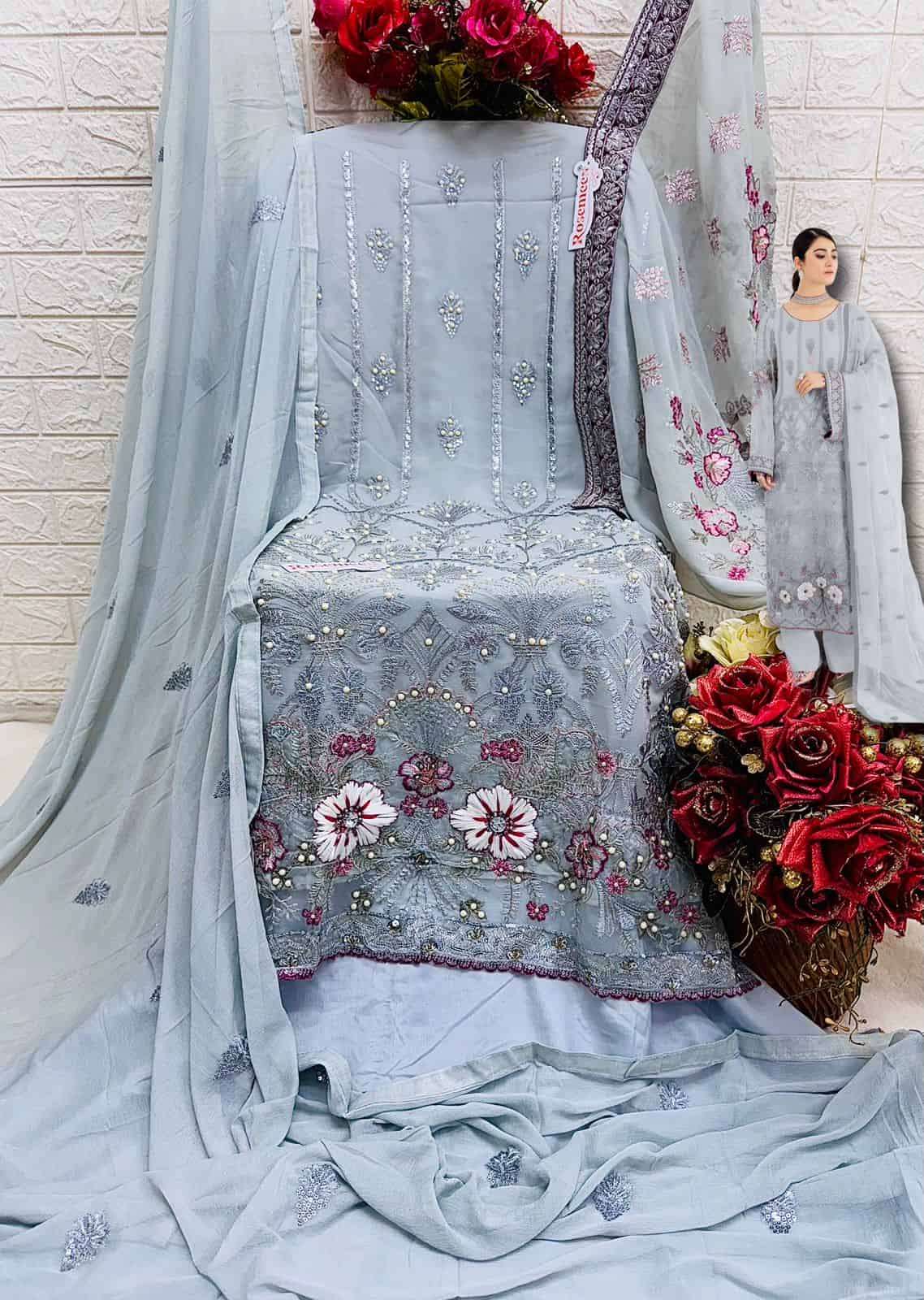 Fepic C 1345 Pakistani Designer Georgette Embroidered Suit Exporter view 2