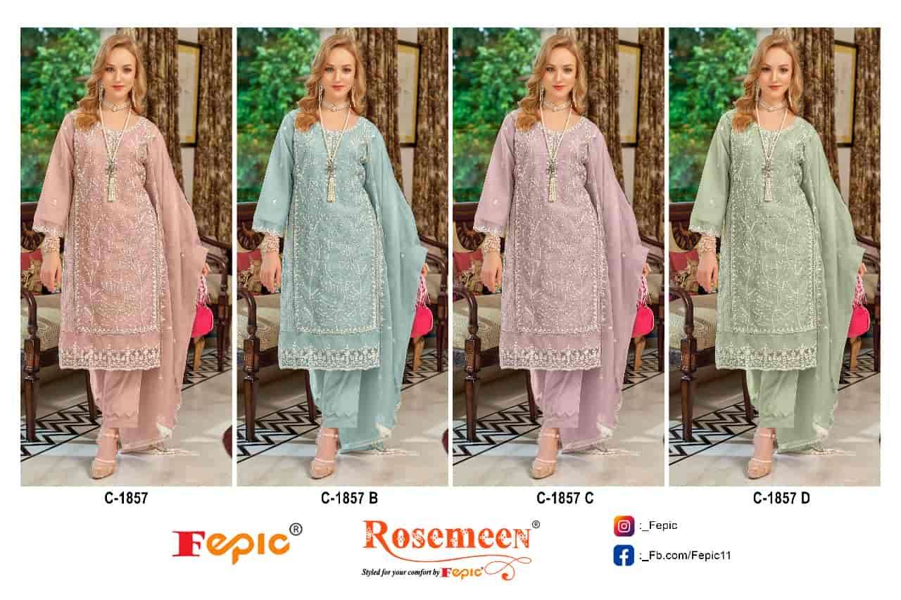Fepic C 1857 Colors Pakistani Designer Unstitched Salwar Suit Wholesalers view 5