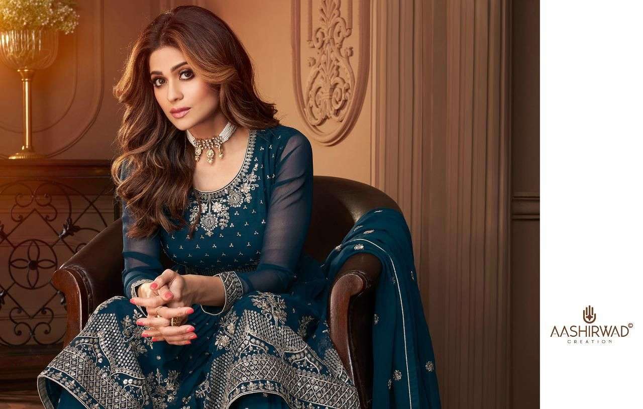 Aashirwad Heroine Designer Free Size Readymade Peplum Style Dress Collection view 2