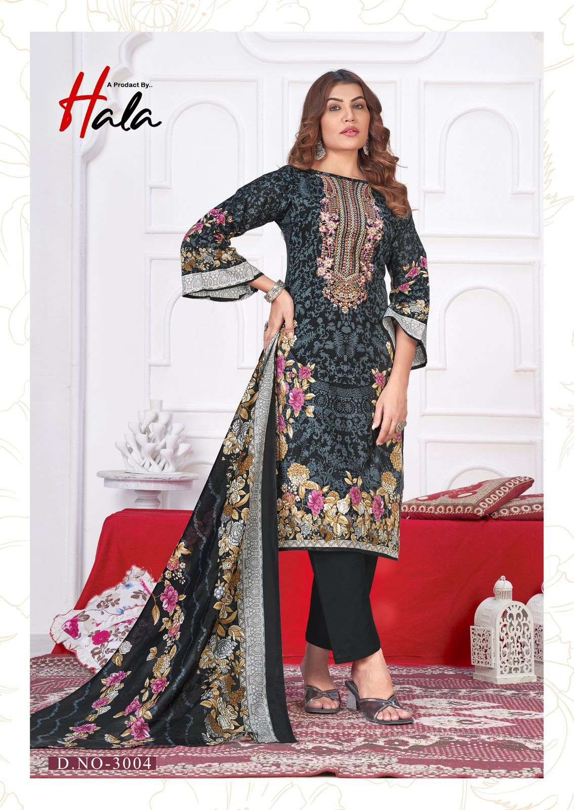 Hala Aayat Vol 3 Printed Cotton Unstitch Suit Catalog view 3