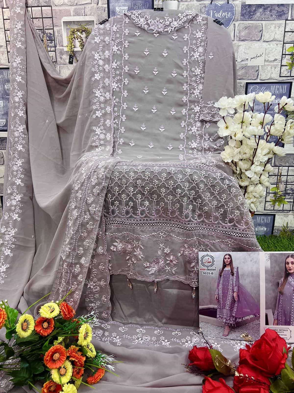 Affan Creation 9025 Colors Latest Fancy Designer Georgette Salwar Kameez Exporter view 3