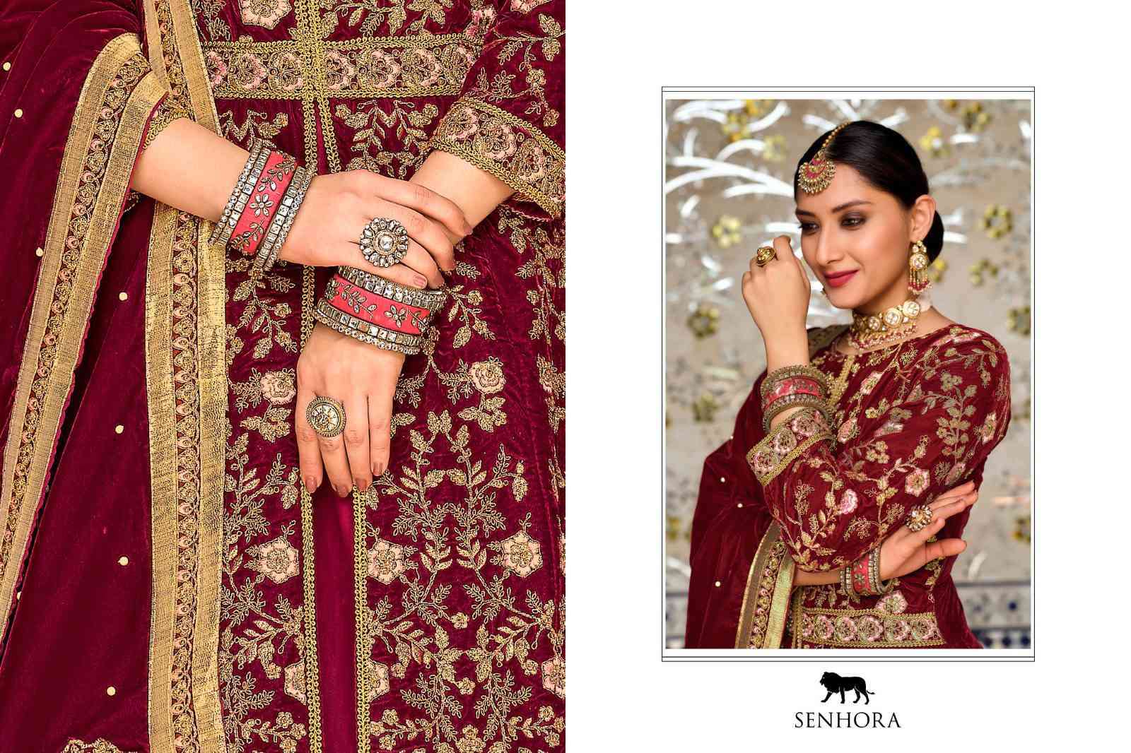 Senhora Dulhan Vol 42 Wedding Wear Designer Velvet Gown New Collection Exporter view 11
