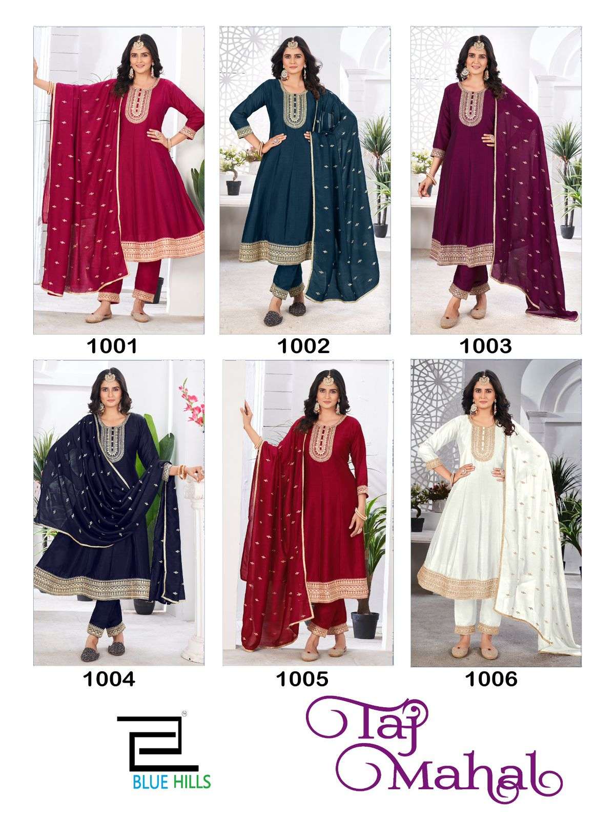 Blue Hills Taj Mahal Anarkali Style 3 Piece Catalog view 8