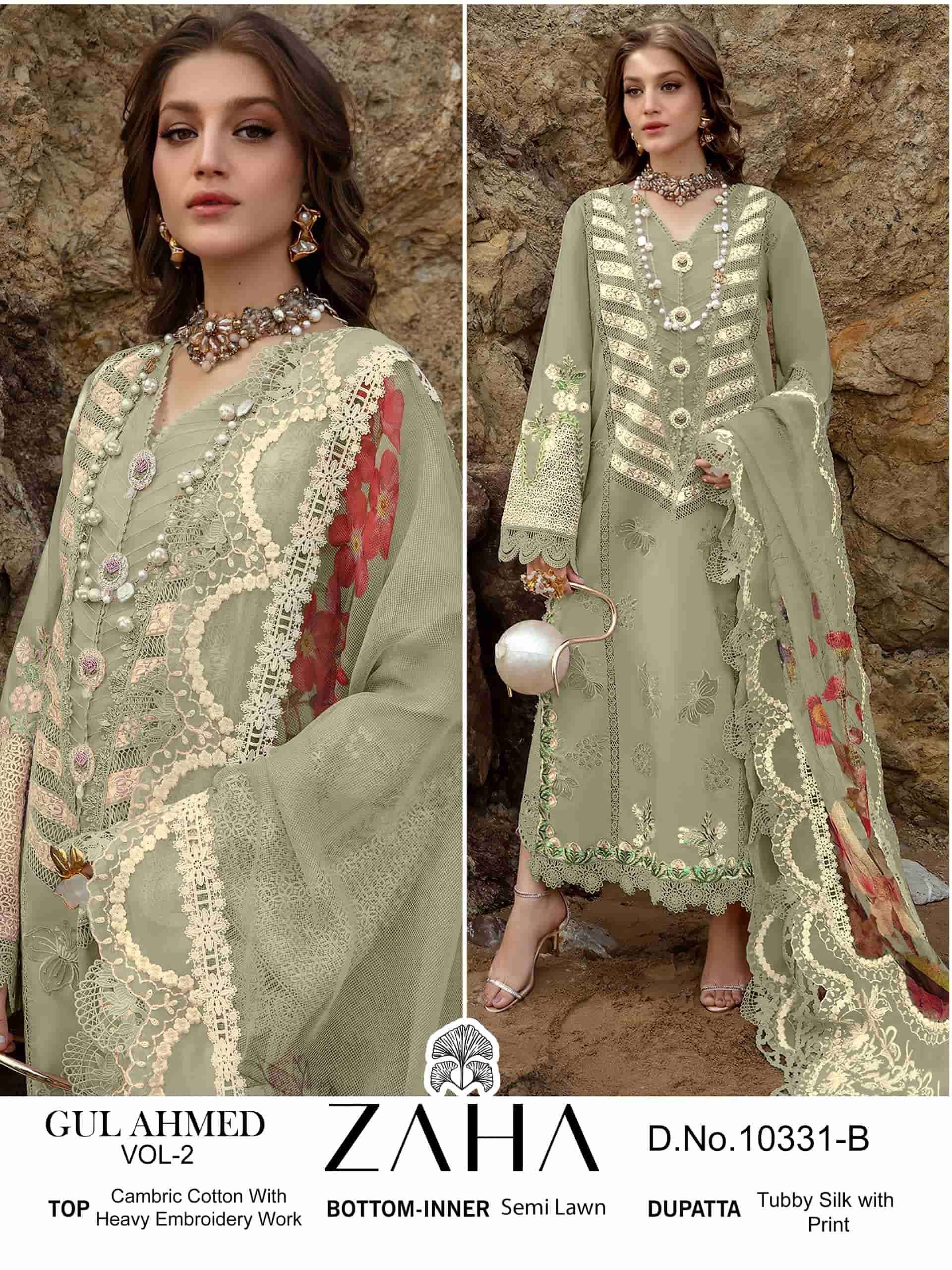 Zaha Gulahmed Vol 2 10331 Colors Pakistani Latest Designer Cotton Suit view 2