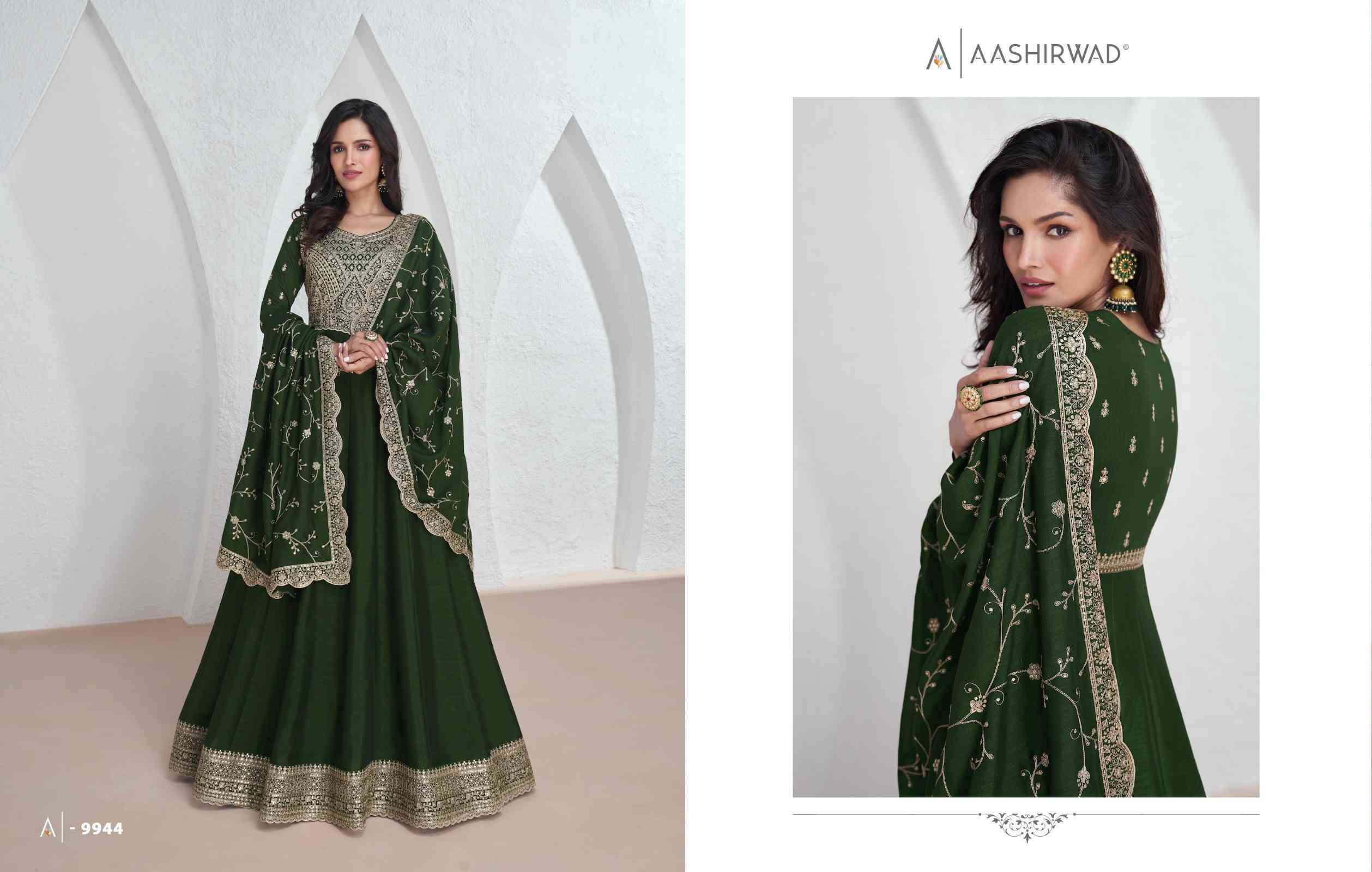 Aashirwad Saroj 9943 To 9947 Partywear Designer Gown view 4