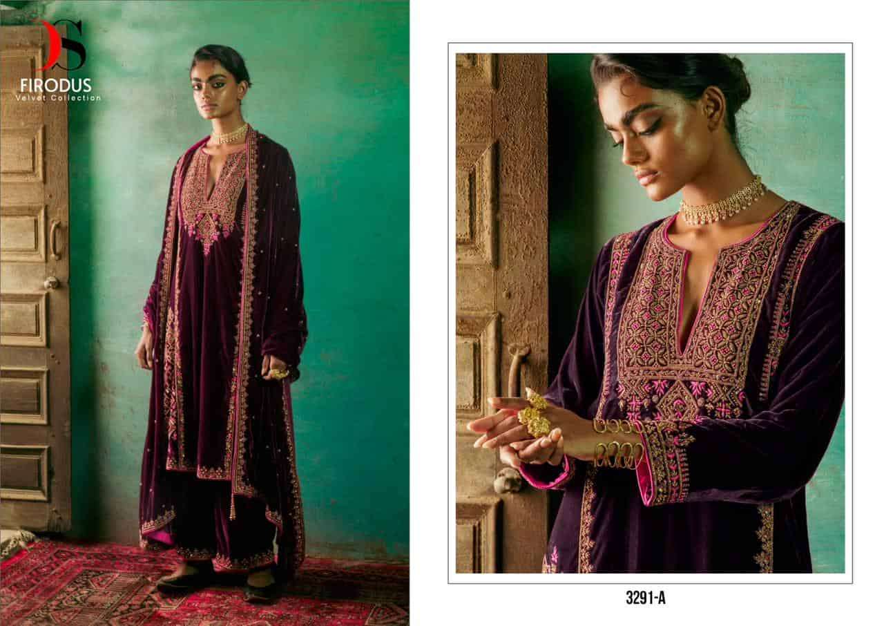 Deepsy 3291 Colors Firdous Velvet Festive Wear Style Designer Winter Wear Suit view 2