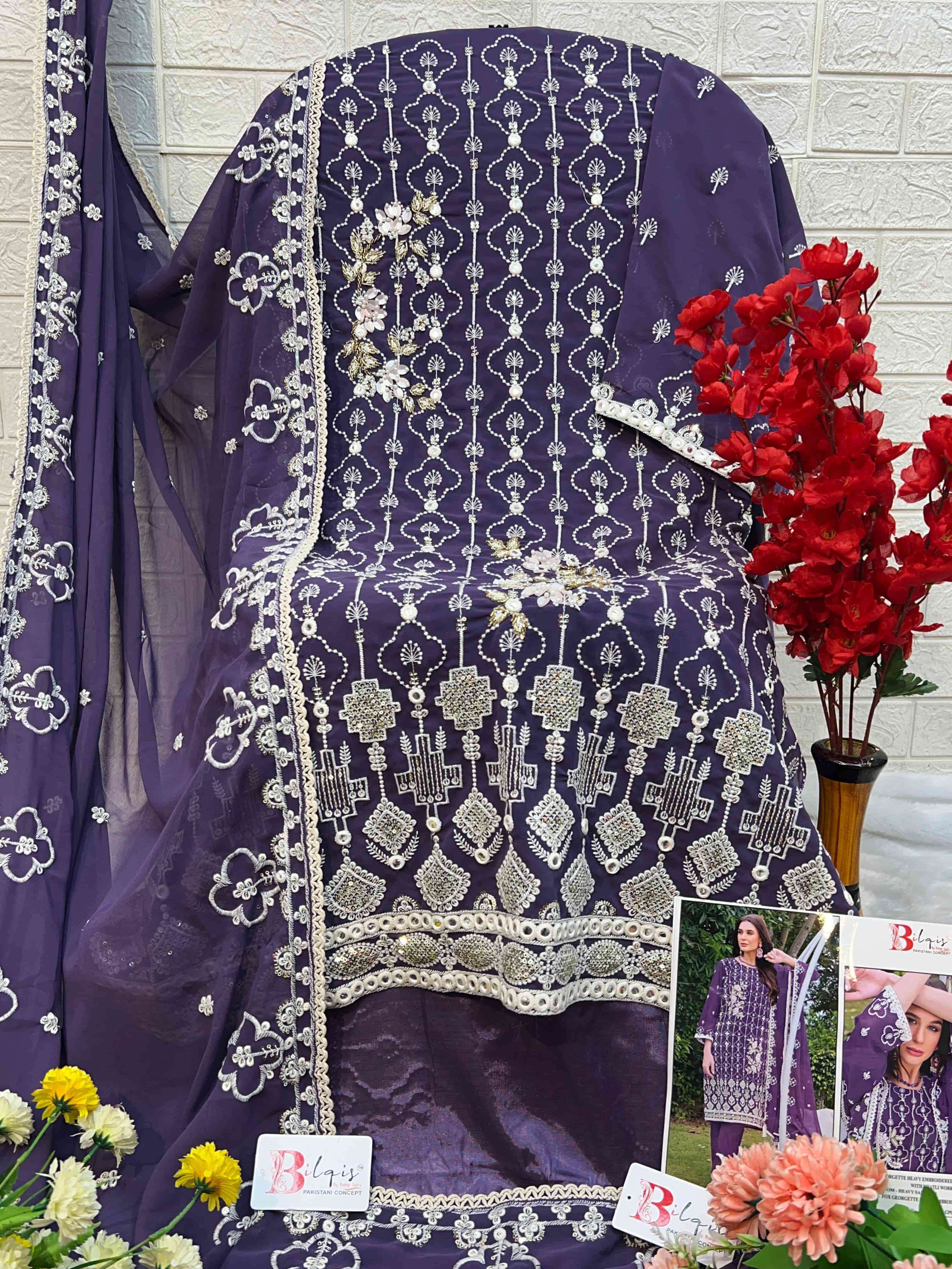 Bilqis B 42 Colors Heavy Designer Pakistani Dress New Collection view 8