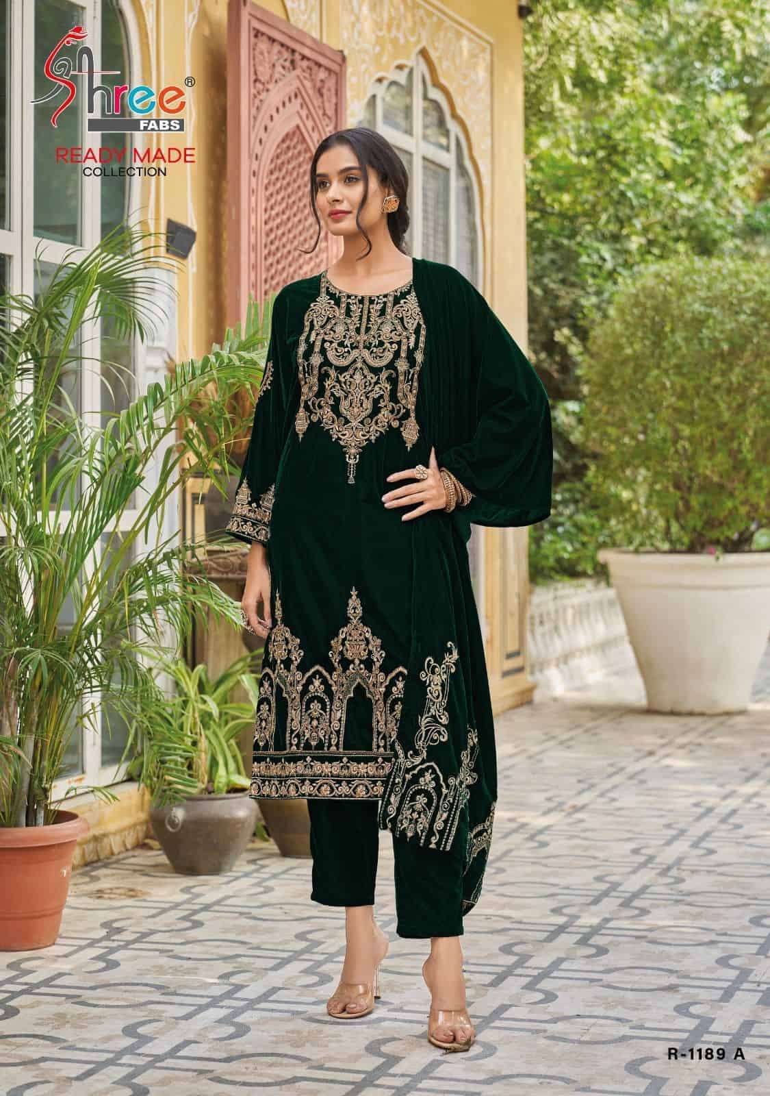 Shree Fabs R 1189 Colors Velvet Readymade Collection Festive Wear Suit Wholesalers view 6