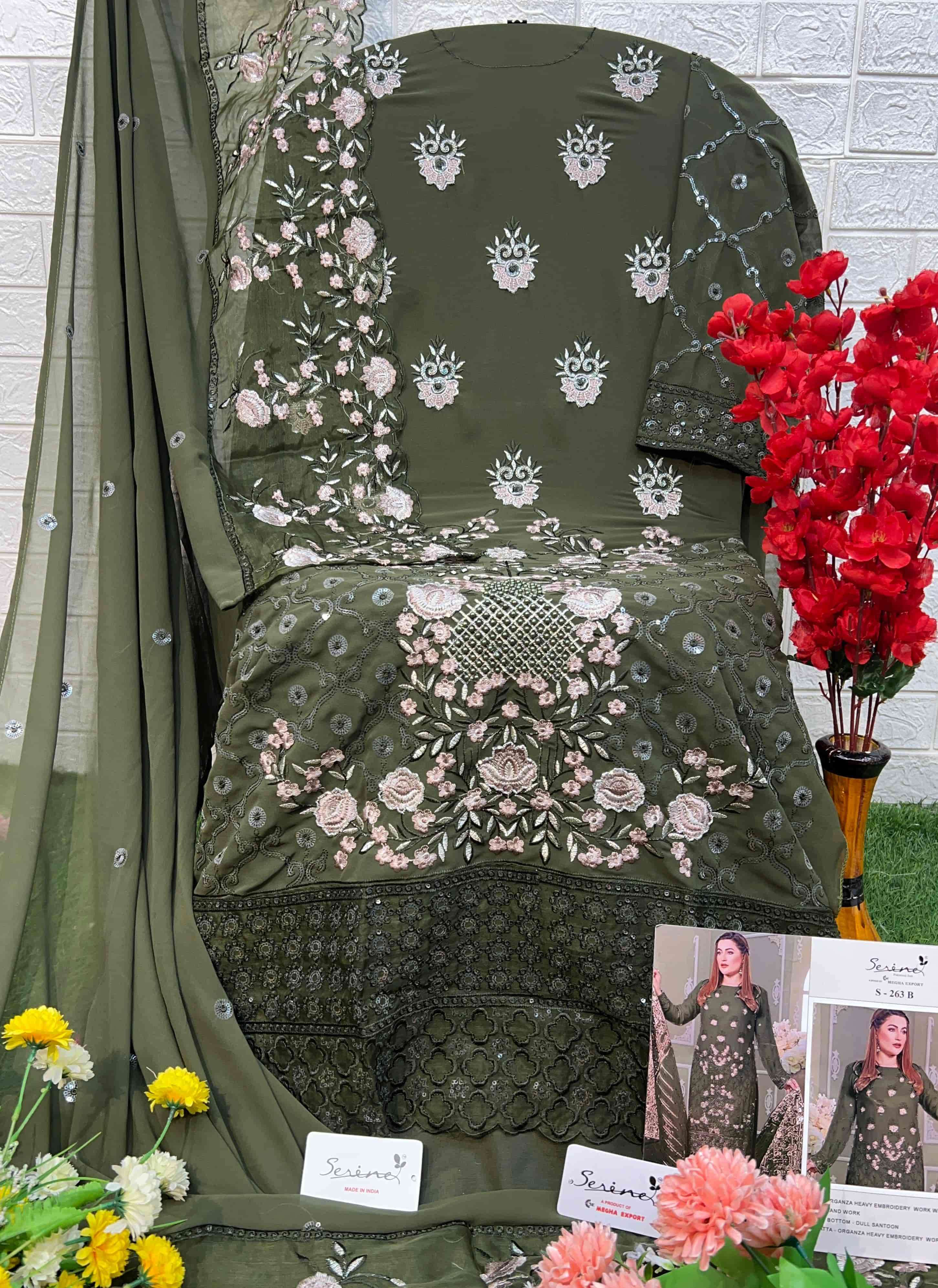 Serine S 263 B Latest Fancy Embroidered Festive Wear Suit Wholesalers