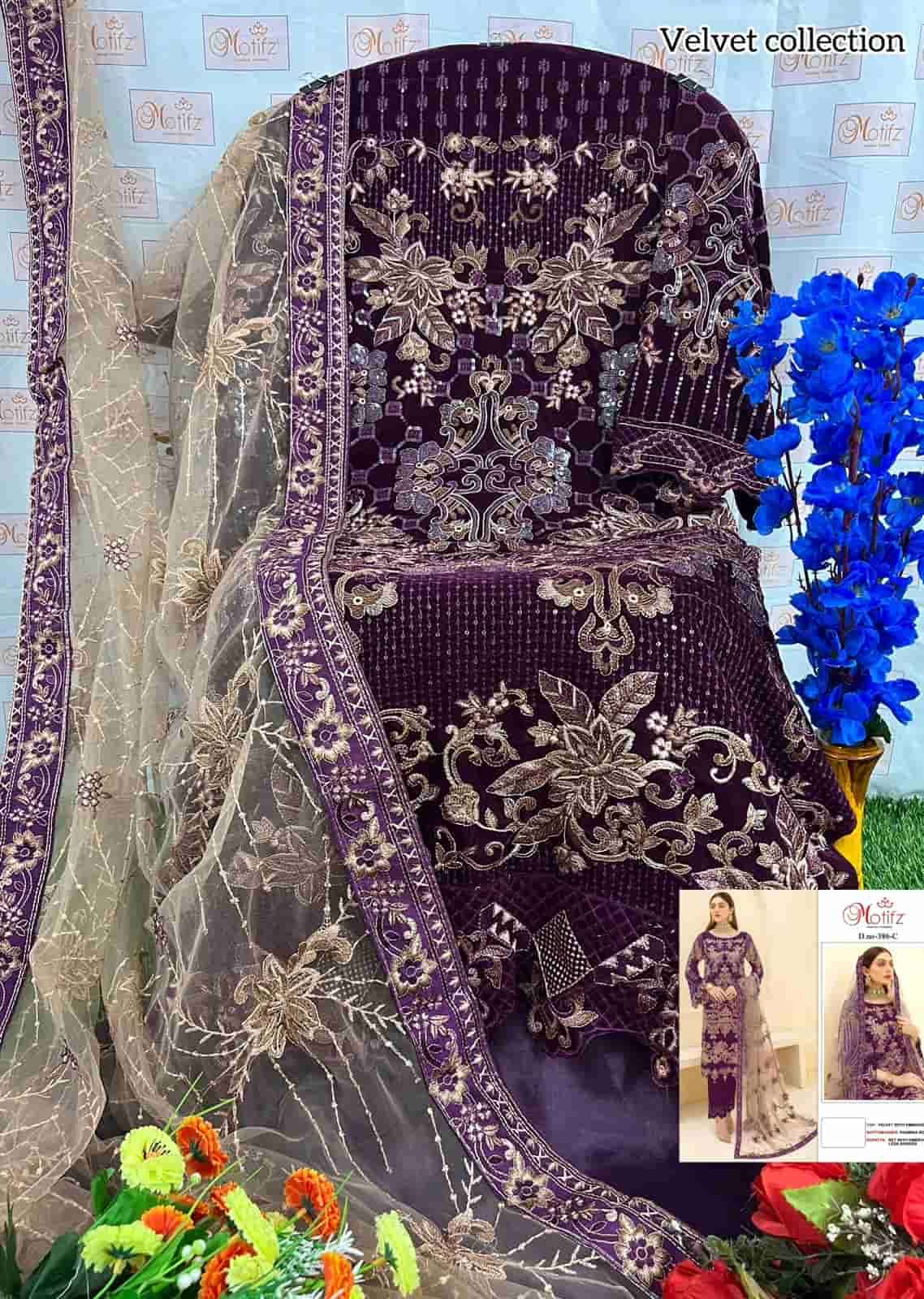 Motifz 386 Colors Pakistani Heavy Designer Style Velvet Salwar Suit view 6