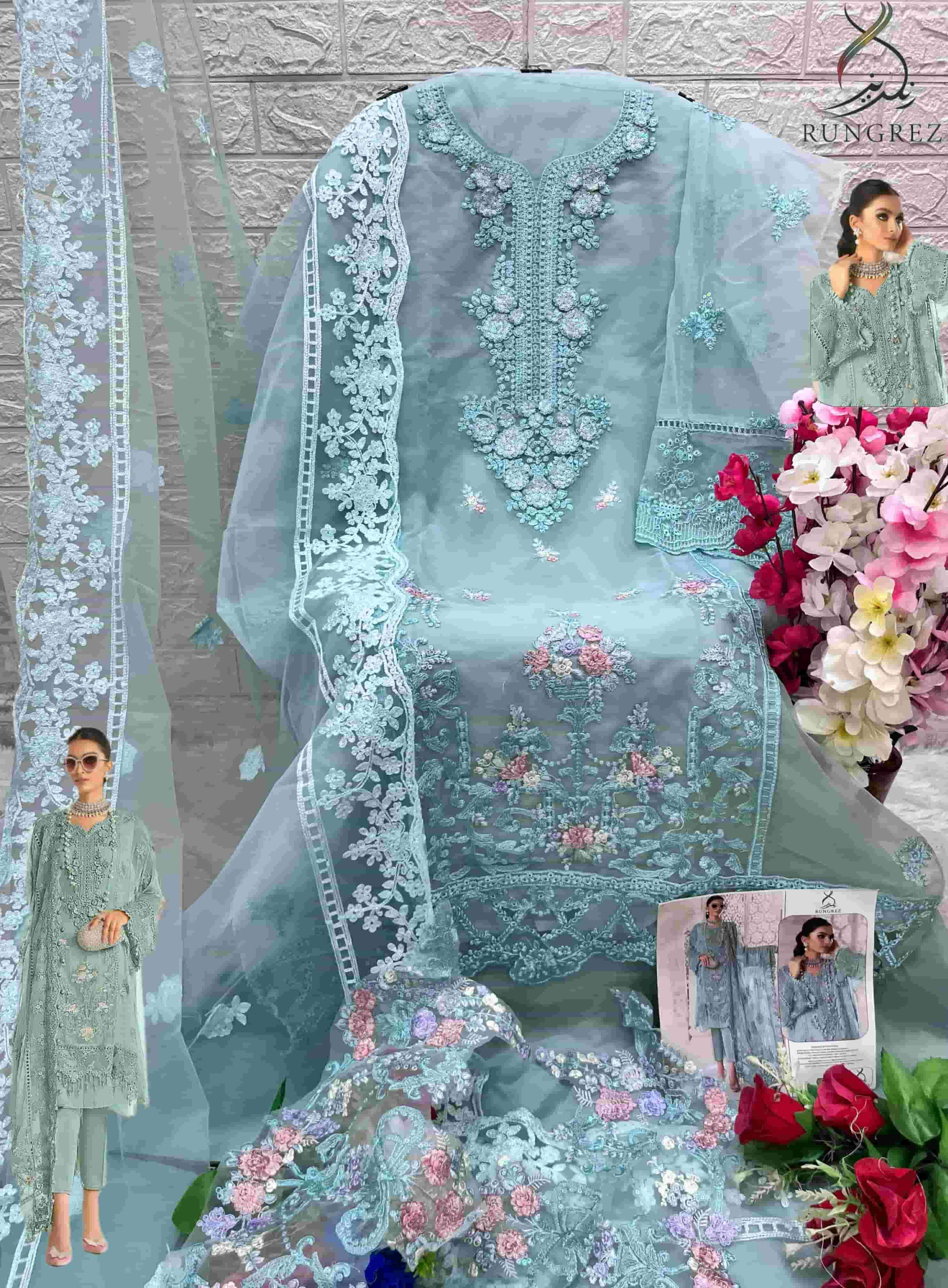 Rungrez 5018 Festive Wear Style Designer Pakistani Embroidered Salwar Suit Exporter