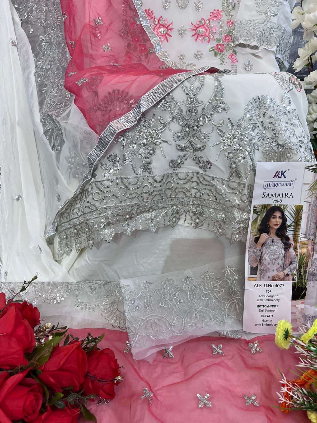 Al Khushbu Samaira Vol 8 Heavy Designer Style Pakistani Festive Catalog Collection view 9