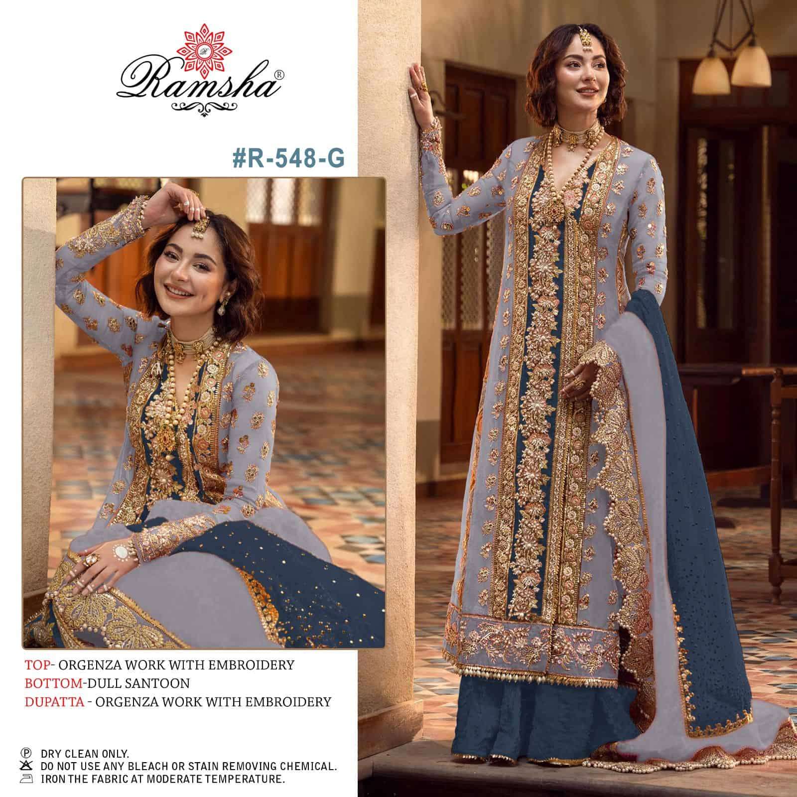 Ramsha R 548 Colors Party Wear Style Designer New Pakistani Suit Wholasaler view 9