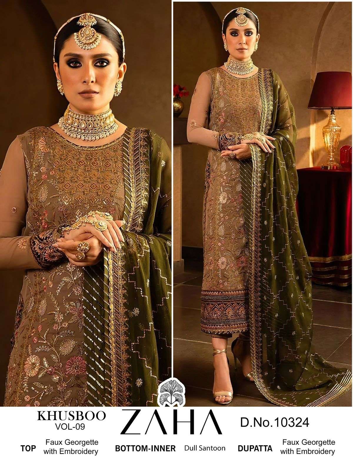 Zaha 10324 Exclusive Heavy Designer Style Party Wear Salwar Suit Collection