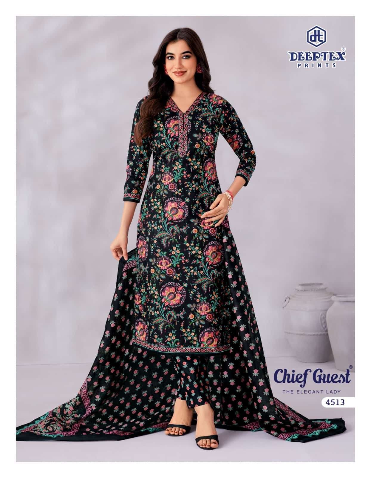 Deeptex Chief Guest Vol 45 Unstitch Cotton Salwar Suit view 3