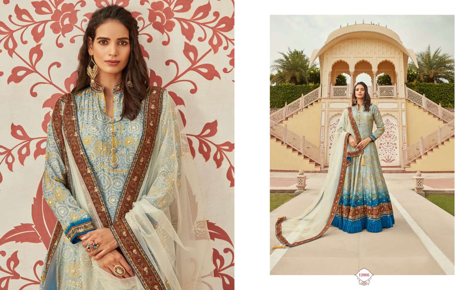 Virasat Gajgamini Latest Designer Gown Dupatta Set Partywear Collection view 9
