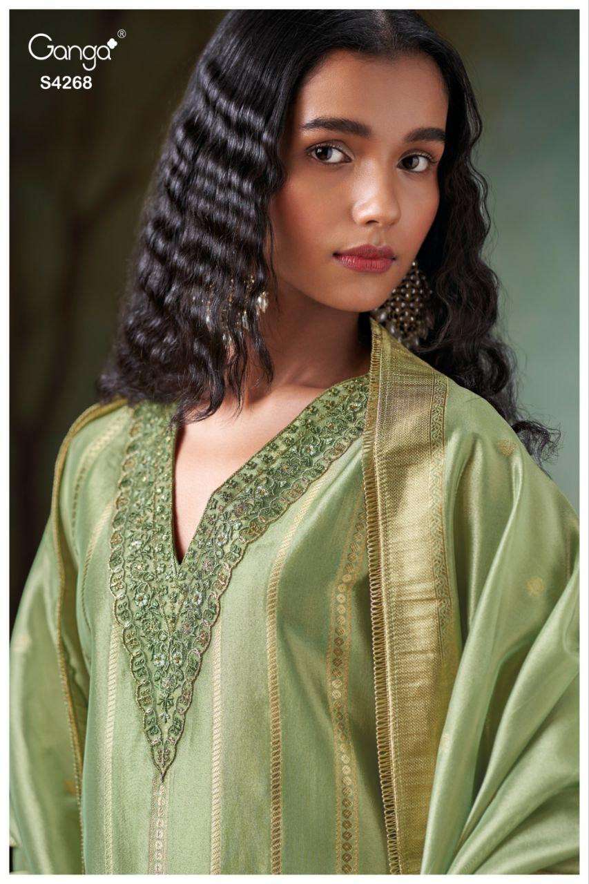 Ganga Fashion Jasmira 4268 Partywear Style Kanjivaram Silk Suits Designs view 2