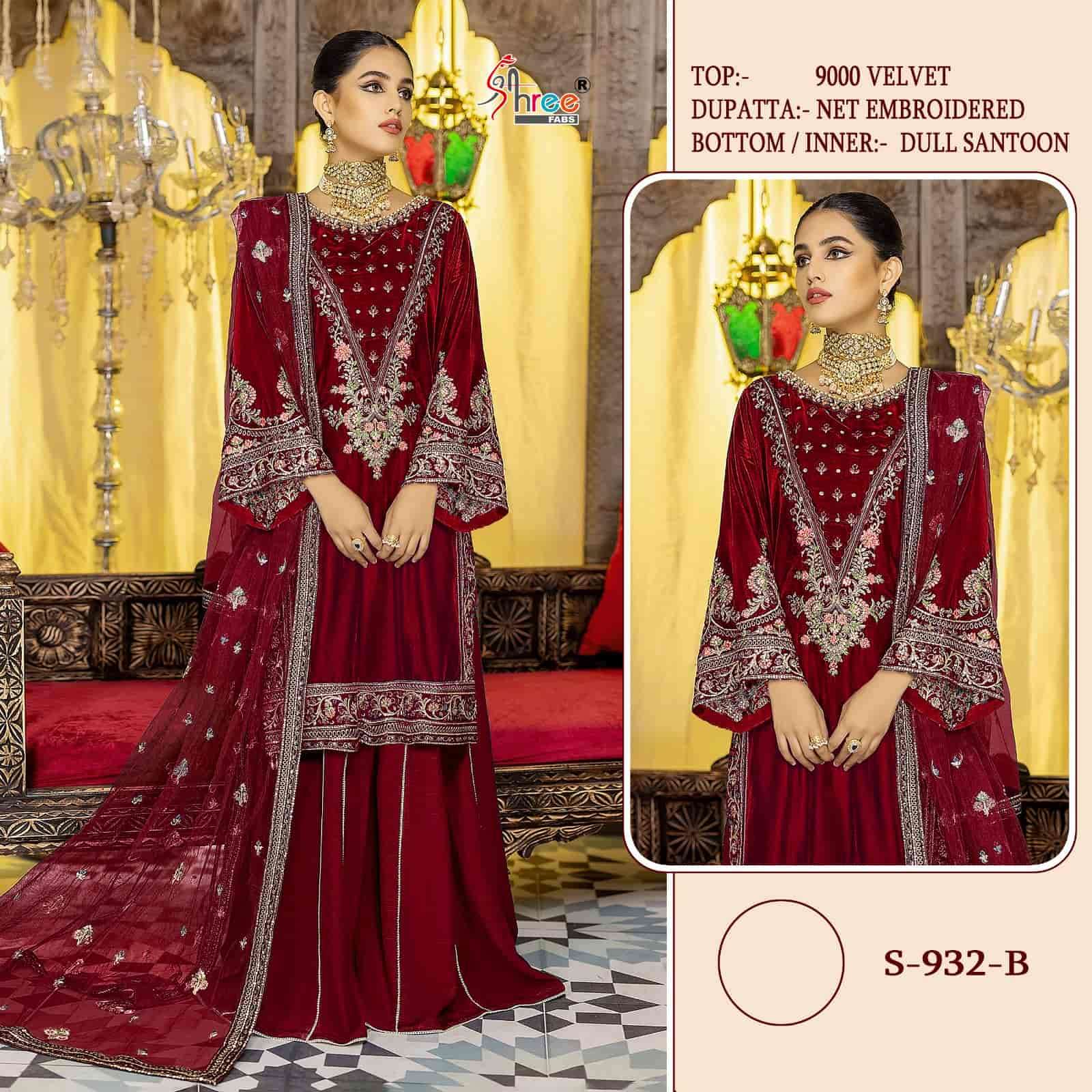 Shree Fabs S 932 Colors Wedding Wear Style Heavy Designer Velvet Suit Wholesalers view 4