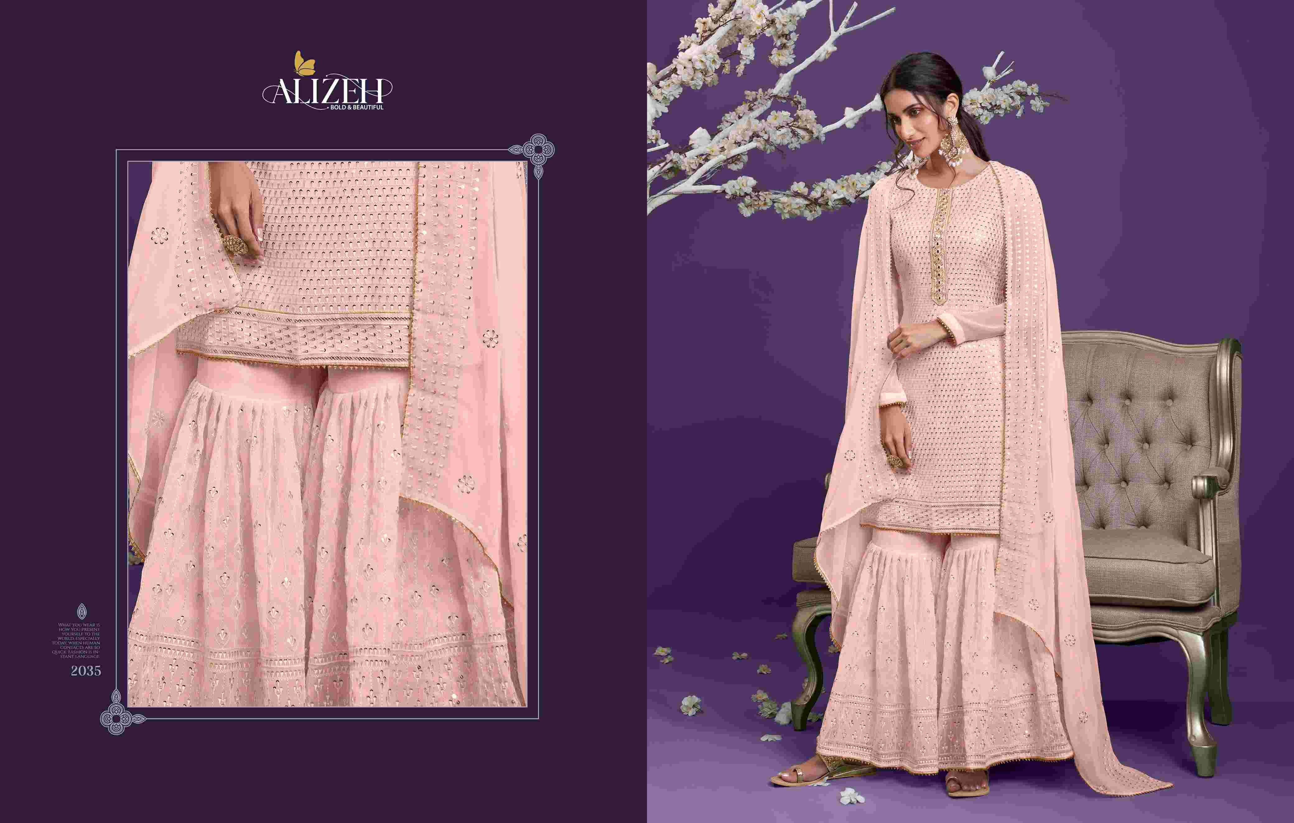 Alizeh Zaida Vol 9 Party Wear Gharara Sharara Dress Collection in view 3