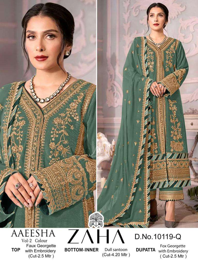 Zaha Aaeesha Vol 2 10119 Colors Pakistani Festive Wear Style Salwar Suit Wholesalers view 5
