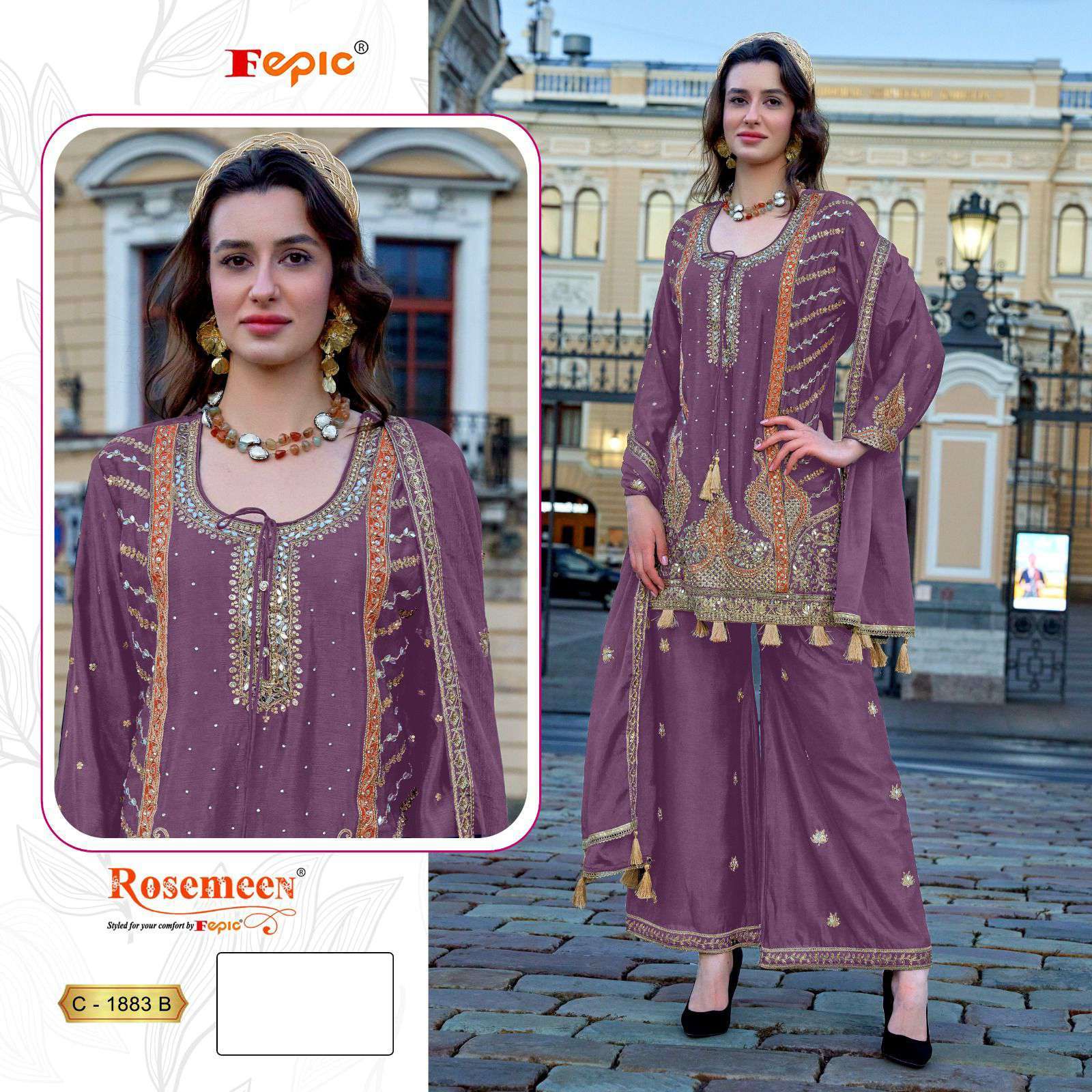 Fepic C 1883 Colors Partywear Style Pakistani Suit New Collection view 2