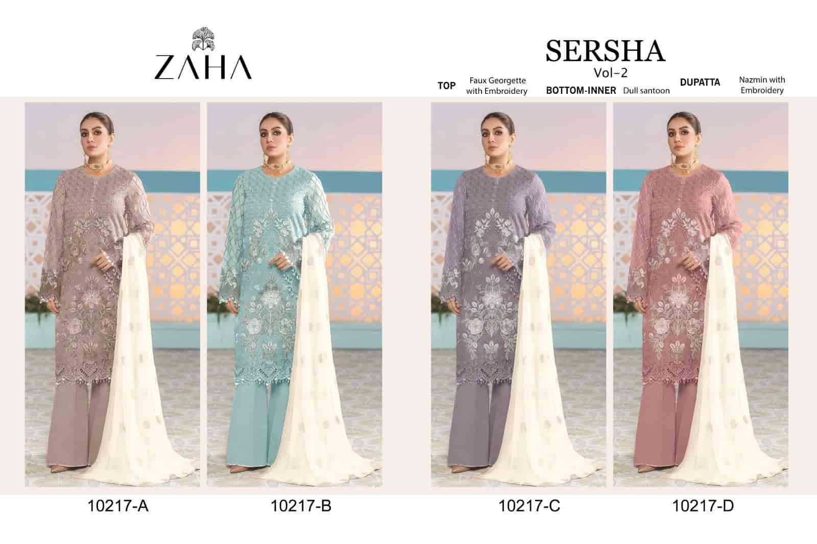 Zaha Sersha Vol 2 Party Wear Style Latest Designer Pakistani Salwar Suit Collection view 6
