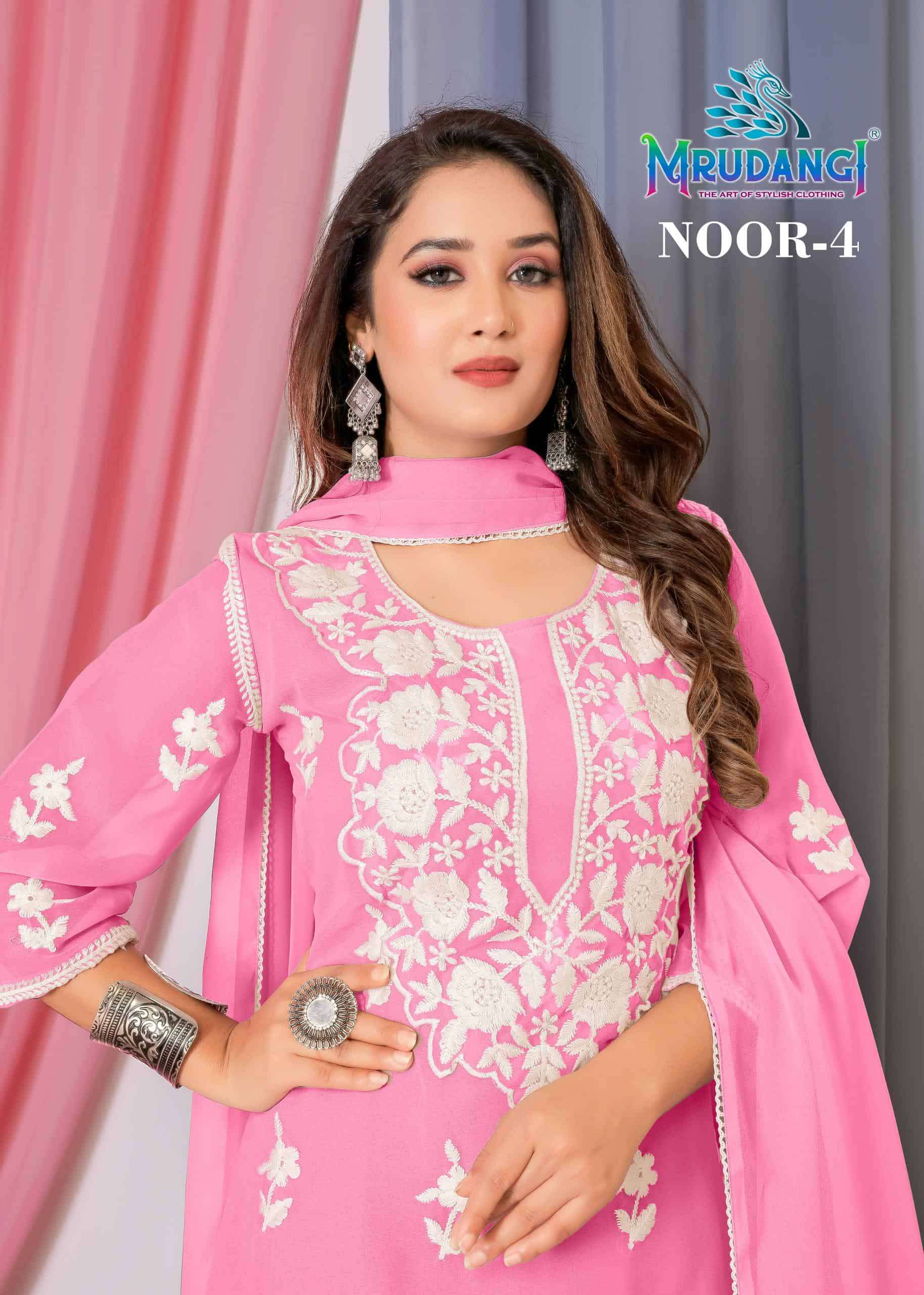 Mrudangi Noor Vol 4 Fancy Embroidered Designer Suits Wholesalers view 14