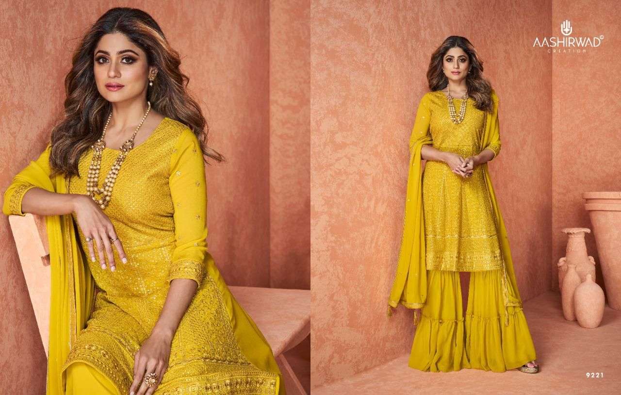 Aashirwad Kashish Designer Readymade Sharara Dress New Ethnic Wear Collection view 3