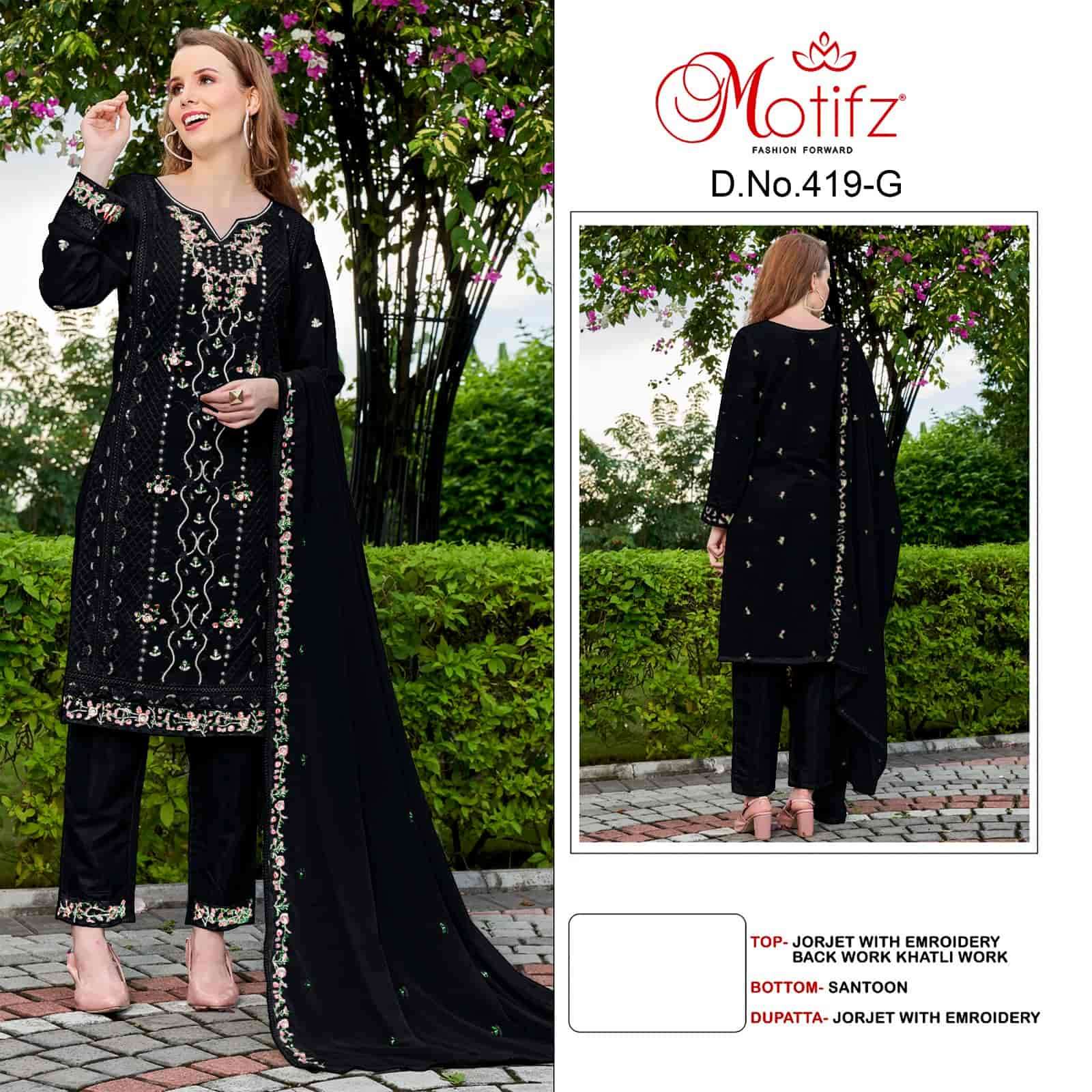 Motifz 419 Colors Festive Wear Style Designer Pakistani Salwar Suit Wholesalers view 2