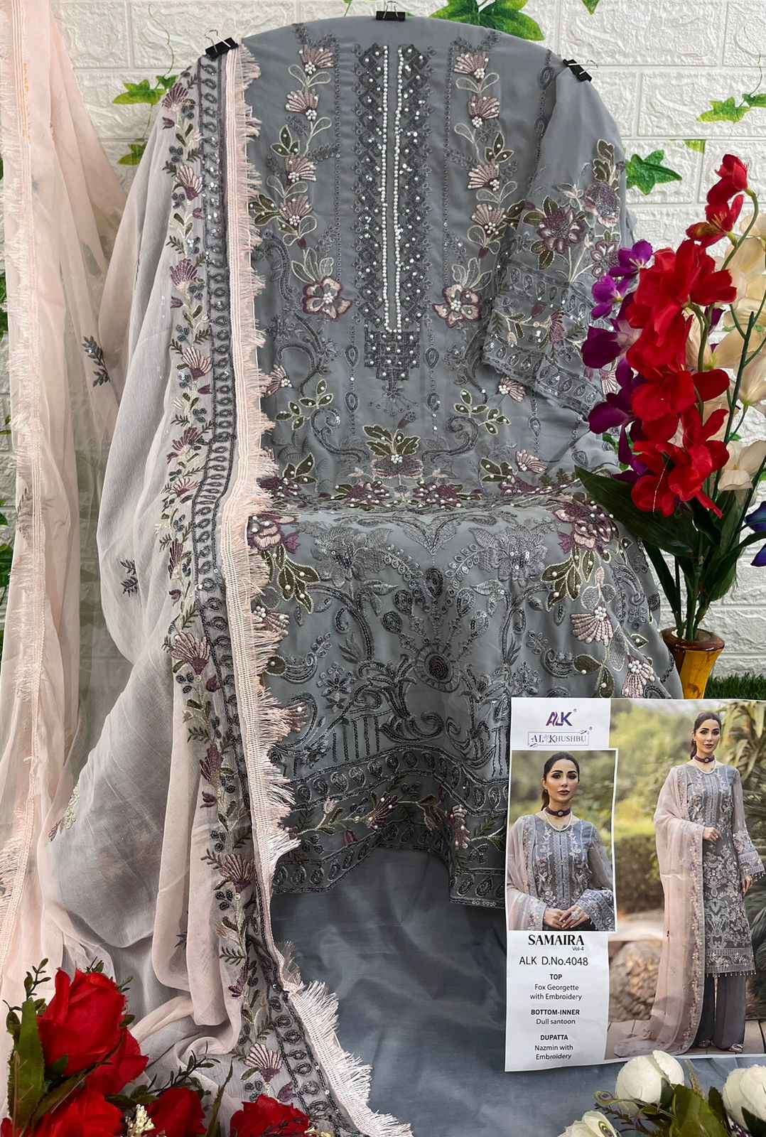 Al Khushbu Samaira Vol 4 Heavy Work Pakistani Suit New Collection view 6