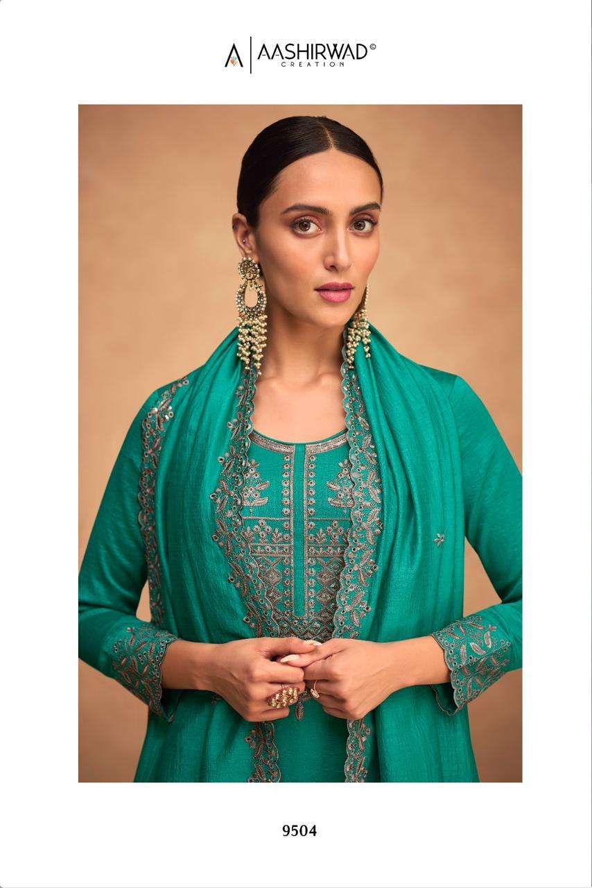 Aashirwad kashida Exclusive Silk Salwar Suit view 10