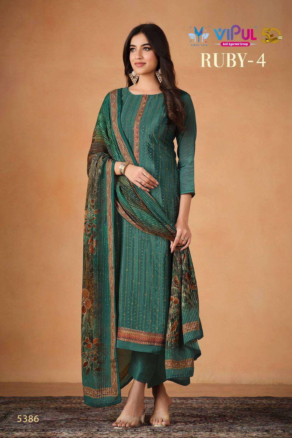 Vipul Ruby Vol 4 Fancy Straight Designs Festive Wear Dress Catalog Exporter view 17
