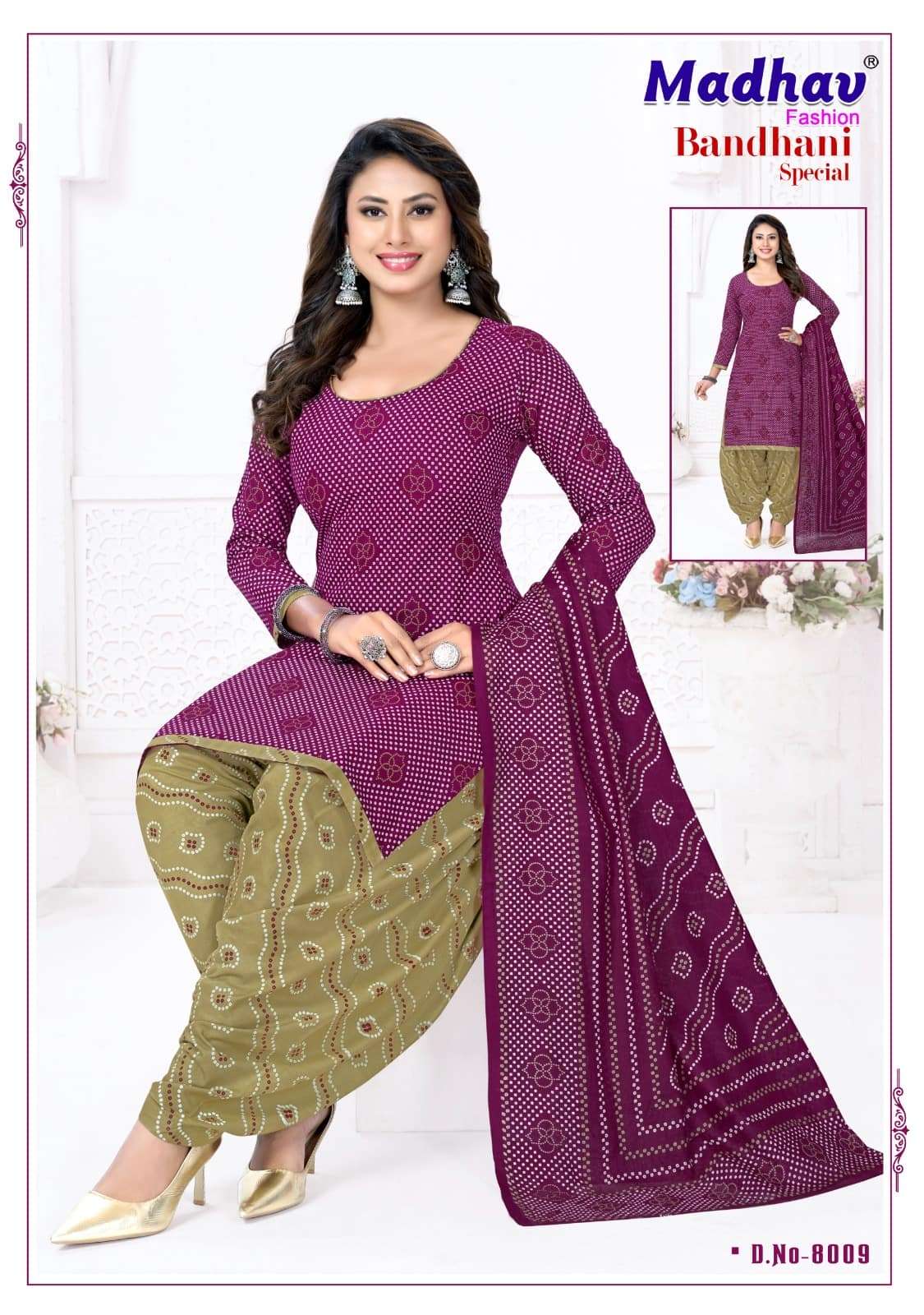 Madhav Fashion Bandhani Special Vol 8 Unstitch Cotton Bandhani Dress view 8